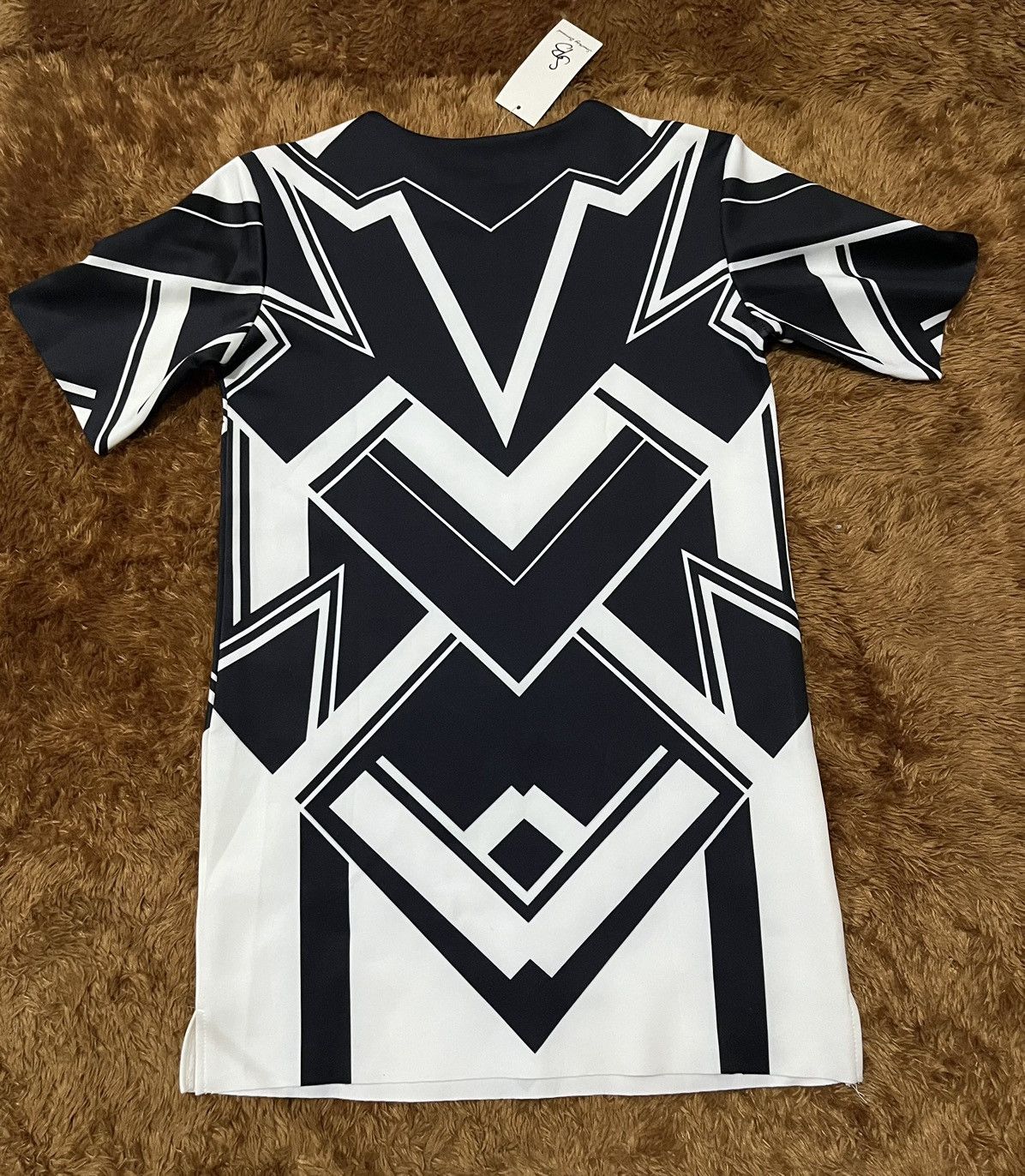 Japanese Brand Something Borrowed Abstract Art Printed Midi Dress Size S / US 4 / IT 40 - 6 Thumbnail
