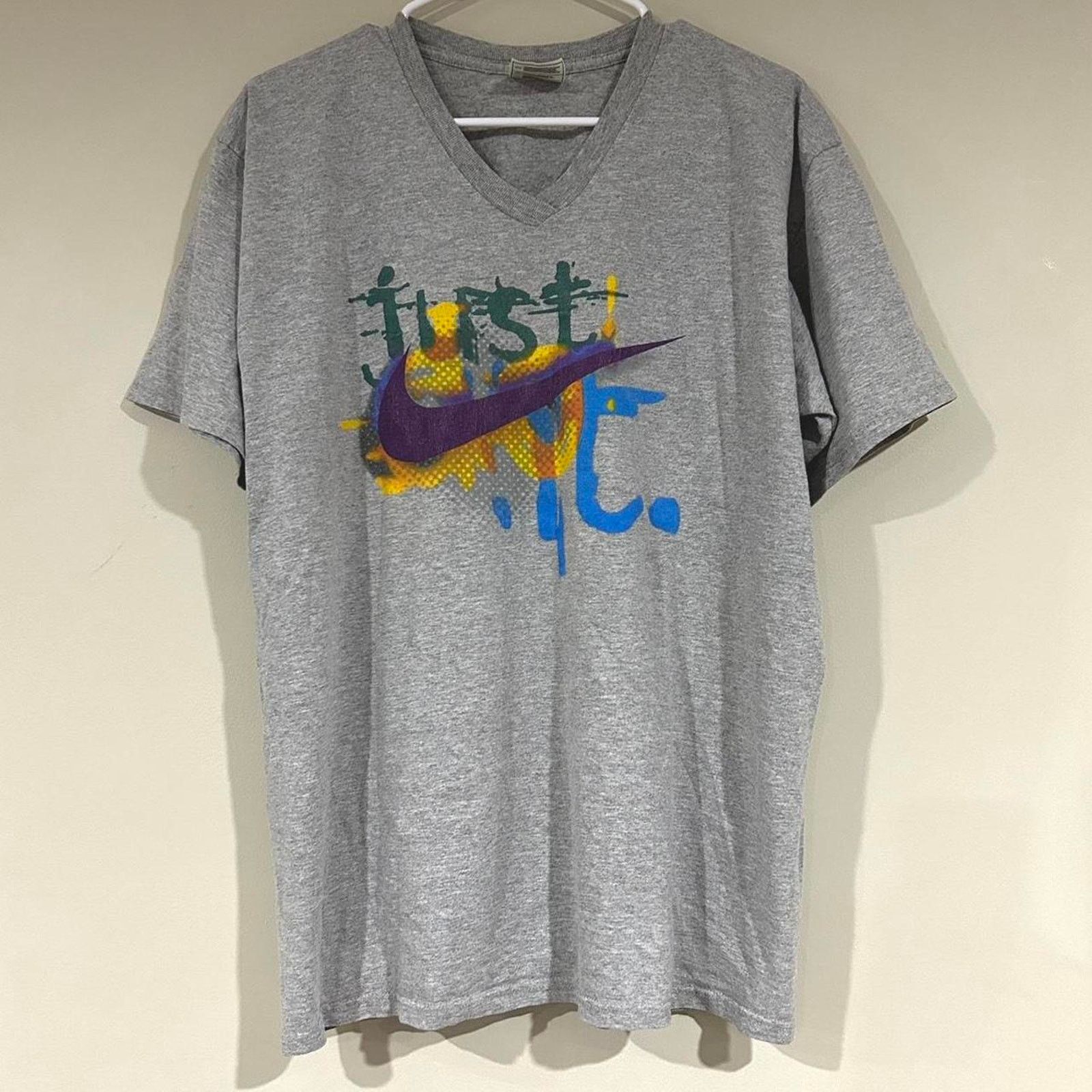 Nike Vintage Nike Just Do It V Neck Shirt Size US L / EU 52-54 / 3 - 1 Thumbnail