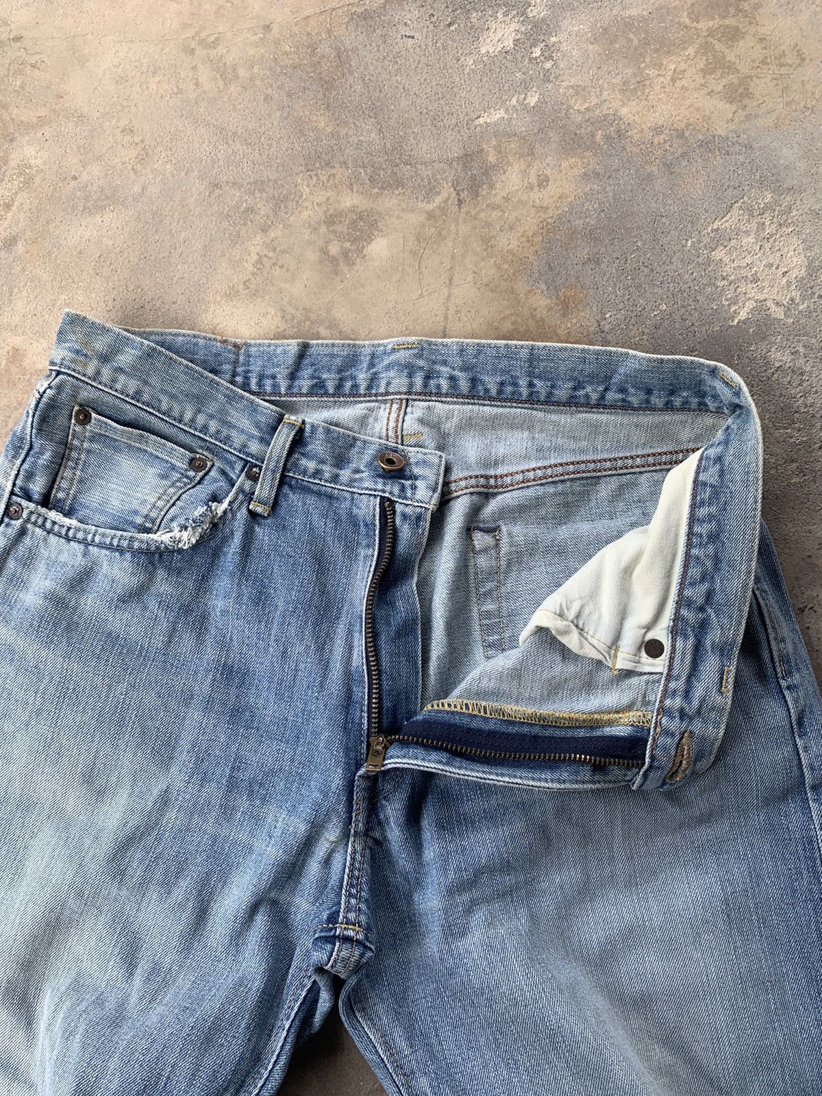 Edwin × Japanese Brand × Vintage Vintage Edwin 505zx Selvedge Distressed Denim Size US 33 - 17 Thumbnail