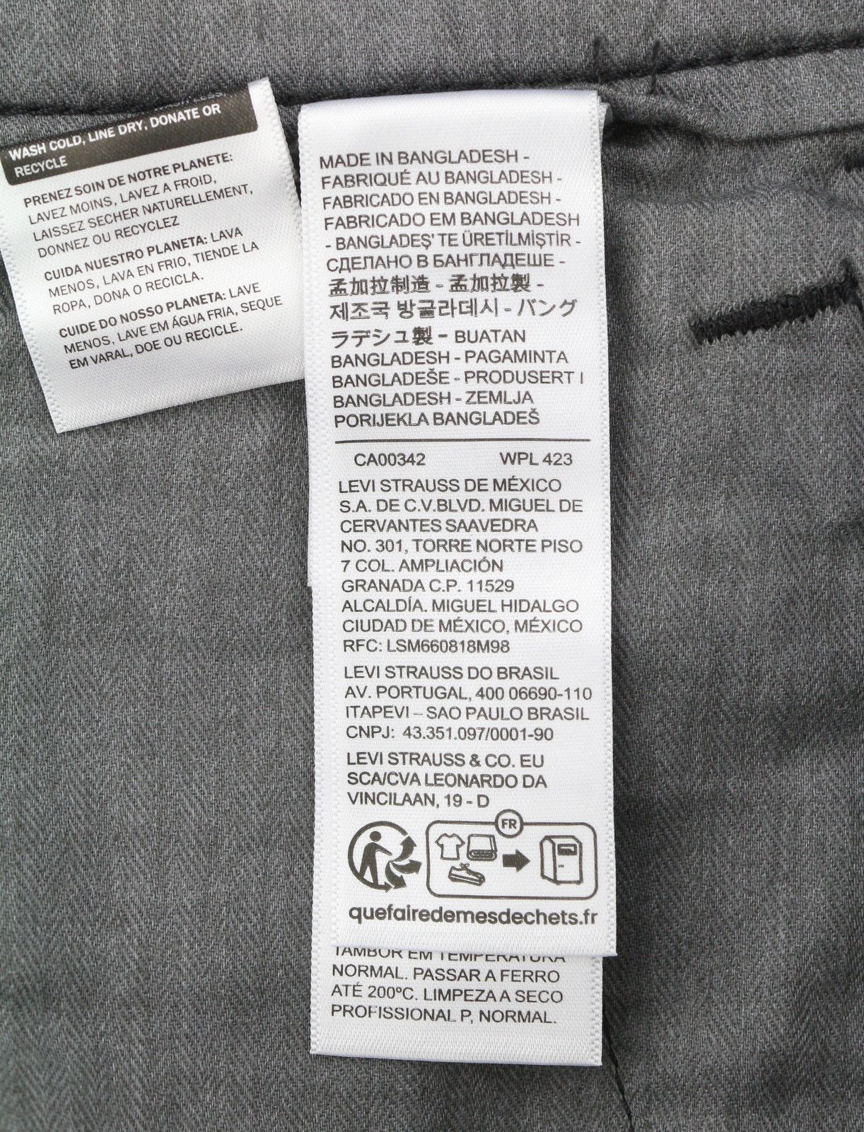 Levi's XX CHINO W34/L32 Dark Grey Straight Zip Pants 87058 Size US 34 / EU 50 - 6 Thumbnail