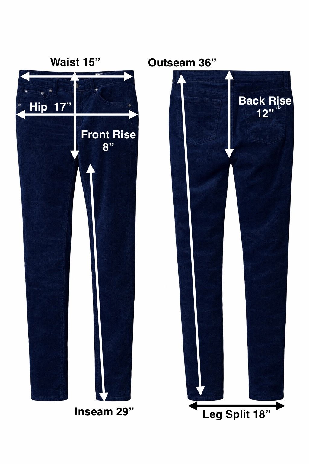 Rag & Bone Rag & Bone Midnight Navy Velvet Skinny Jeans — Size 26 Size 26" / US 2 / IT 38 - 5 Thumbnail