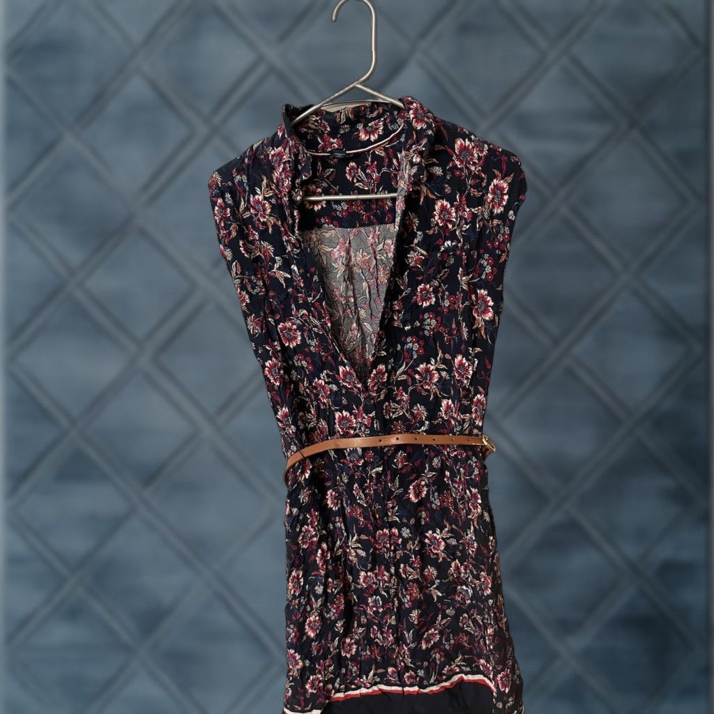 Tommy Hilfiger Tommy Hilfiger Floral Maxi Dress Sz Medium Multicolor Blue Belted Size M / US 6-8 / IT 42-44 - 1 Thumbnail