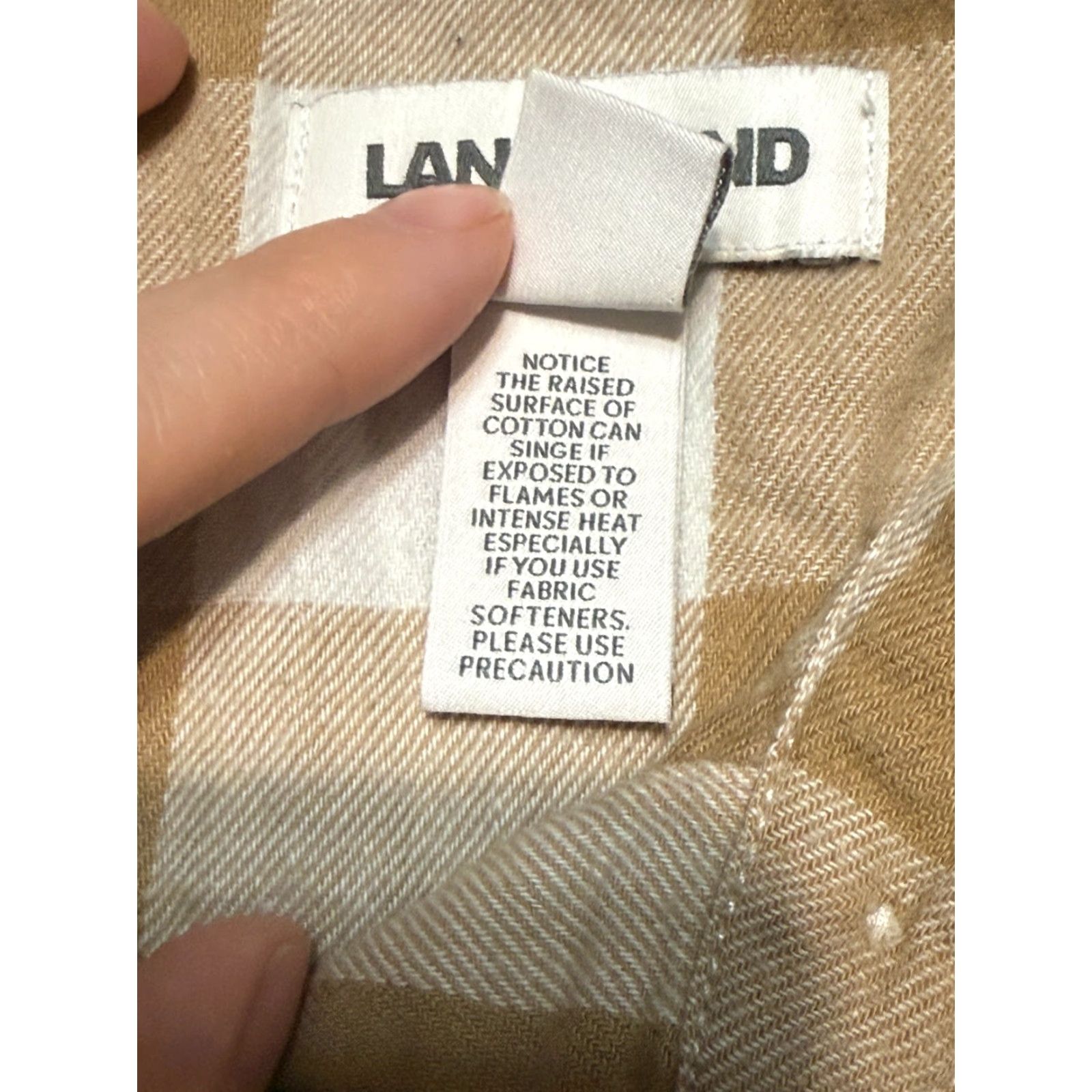 Lands' End Lands' End Shirt Women XL Brown White Check Long Sleeve Button-Up Shirt Size XL / US 12-14 / IT 48-50 - 6 Thumbnail