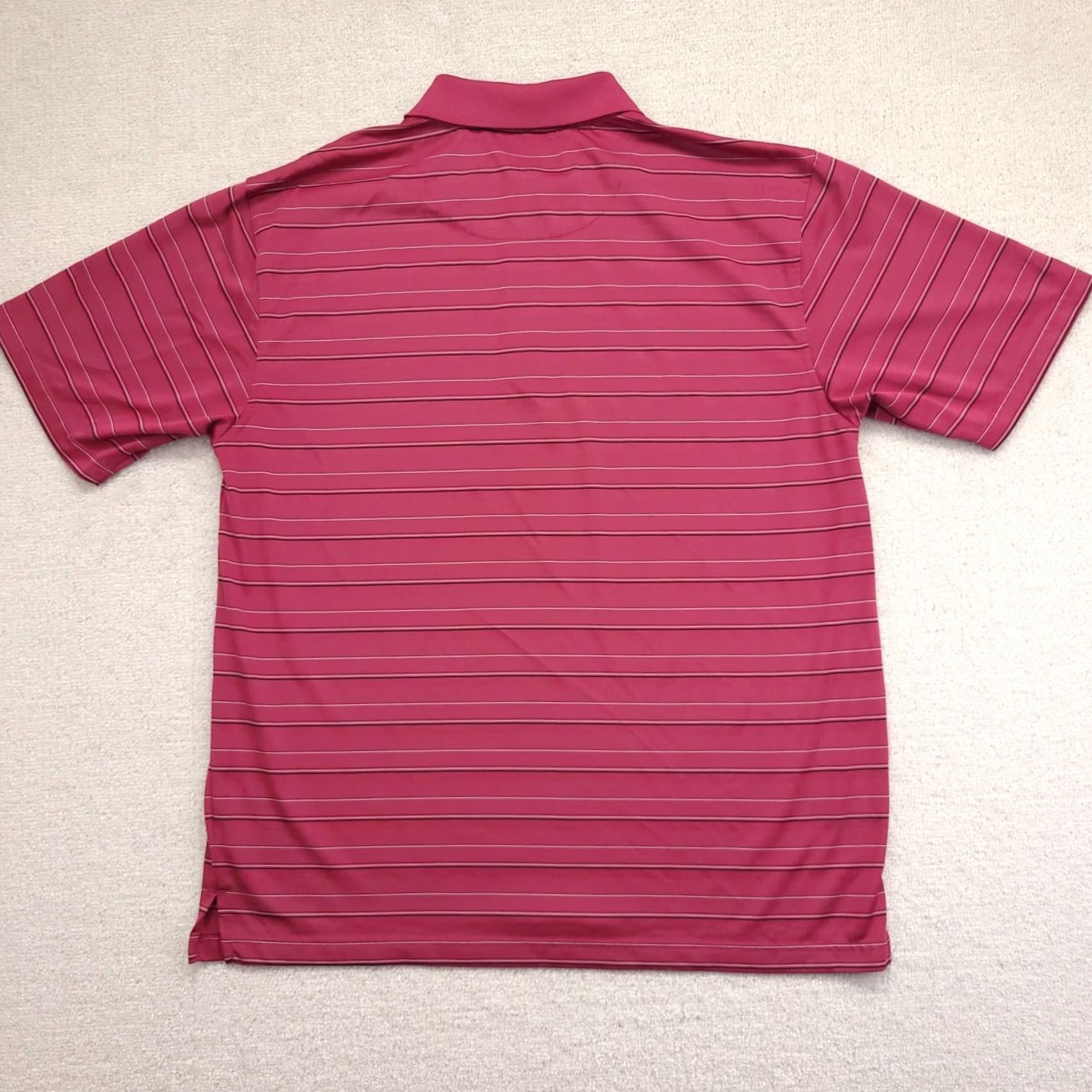 PGA Tour PGA TOUR Mens XL Pink Striped Short Sleeve 1/4 Button Golf Polo Shirt Size US XL / EU 56 / 4 - 5 Thumbnail