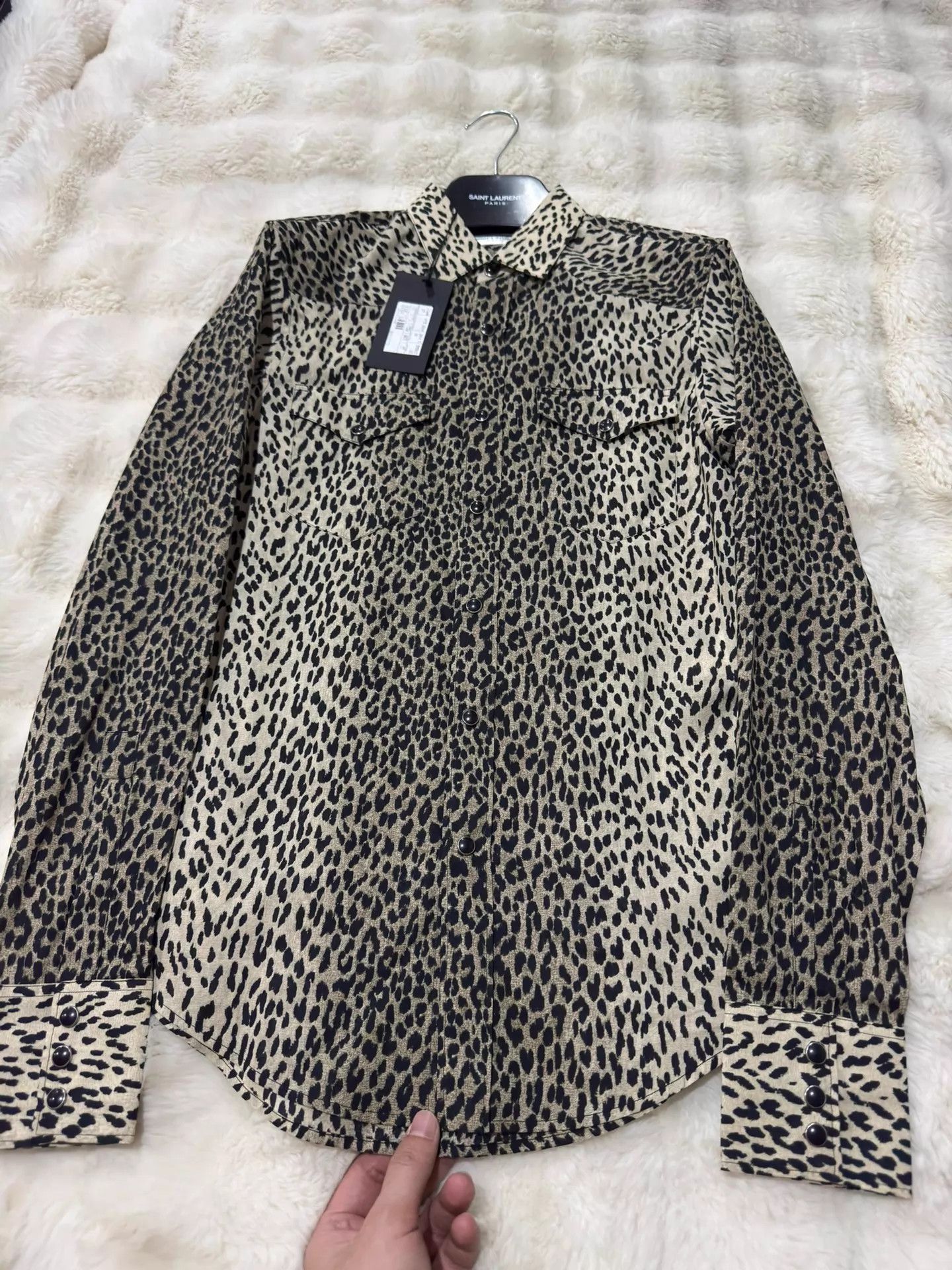 Saint Laurent Paris SAINT LAURENT Hedi Rare Leopard Gem Button Shirt 37 Size US XS / EU 42 / 0 - 2 Thumbnail