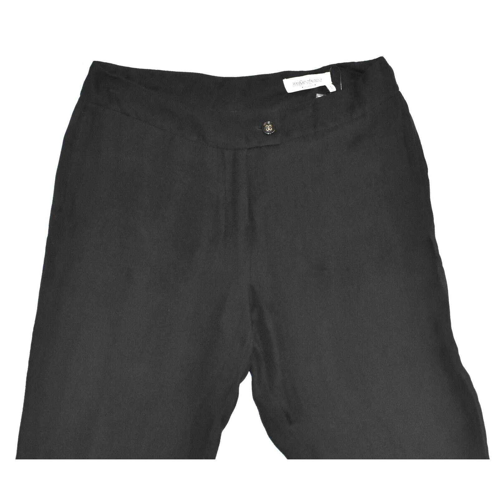 Yves Saint Laurent YVES SAINT LAURENT Black See Through Silk Pants Sz 42 $2530 Size 28" / US 6 / IT 42 - 6 Thumbnail