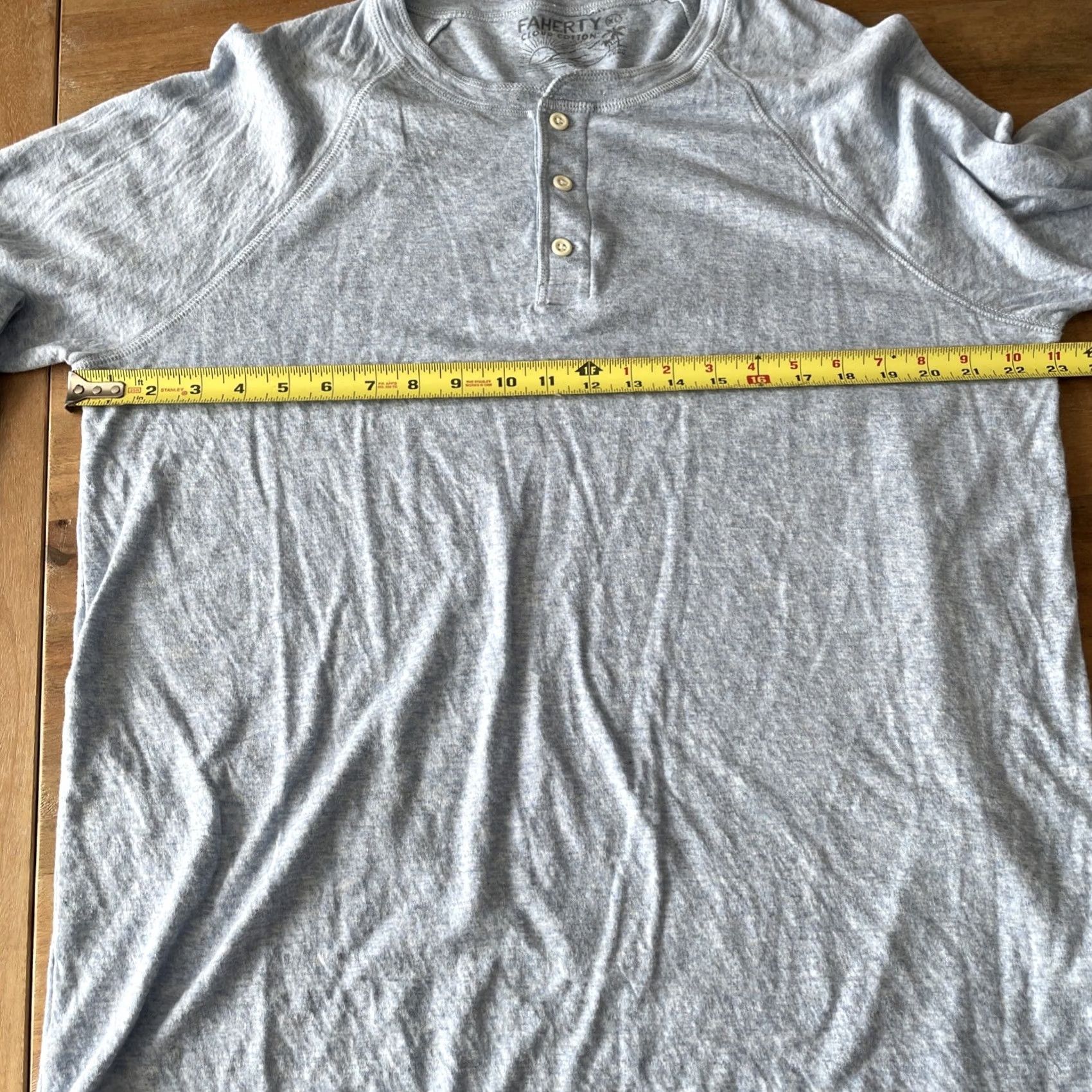 Faherty Faherty Henley Shirt Mens XL Light Blue Cloud Cotton Long Sleeve Pima Modal Soft Regular Mens XL Blue Henley Shirt Size US XL / EU 56 / 4 - 6 Thumbnail