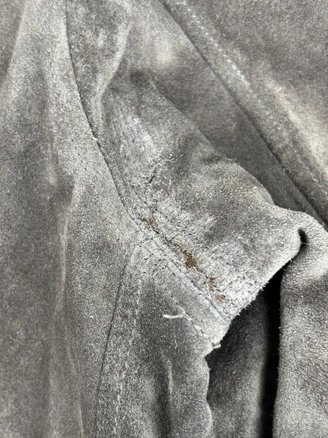 Gucci 2000s Gucci Grey Suede Asymmetrical Zip Biker Jacket by Tom Ford Size US M / EU 48-50 / 2 - 12 Thumbnail