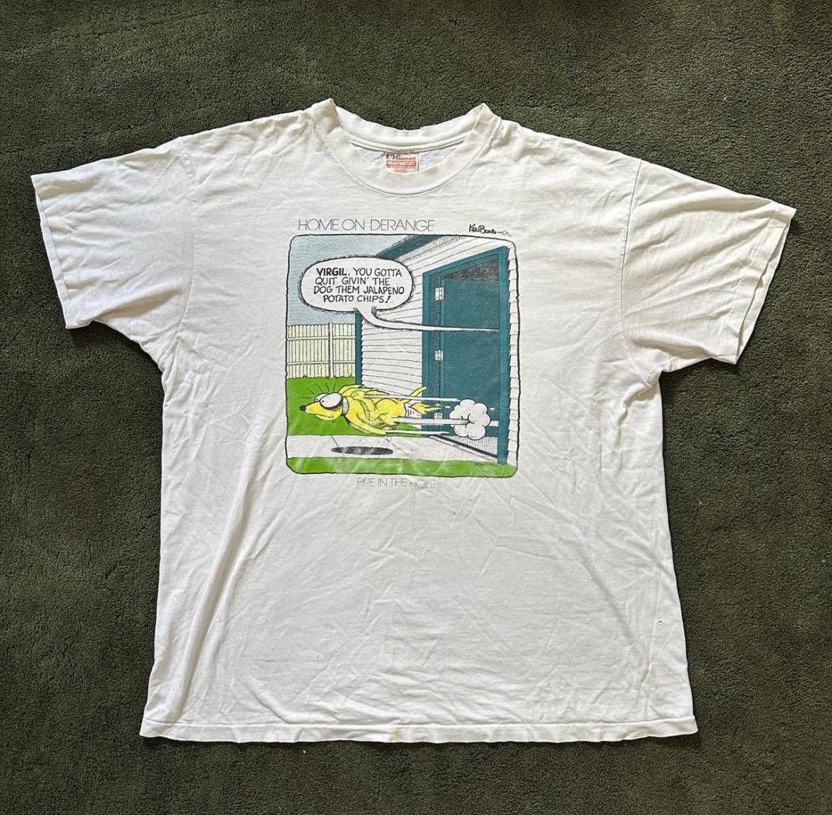 Hanes Vintage 80s "Home On Drenage" Single stitch Hanes Tshirt Size US XL / EU 56 / 4 - 1 Thumbnail