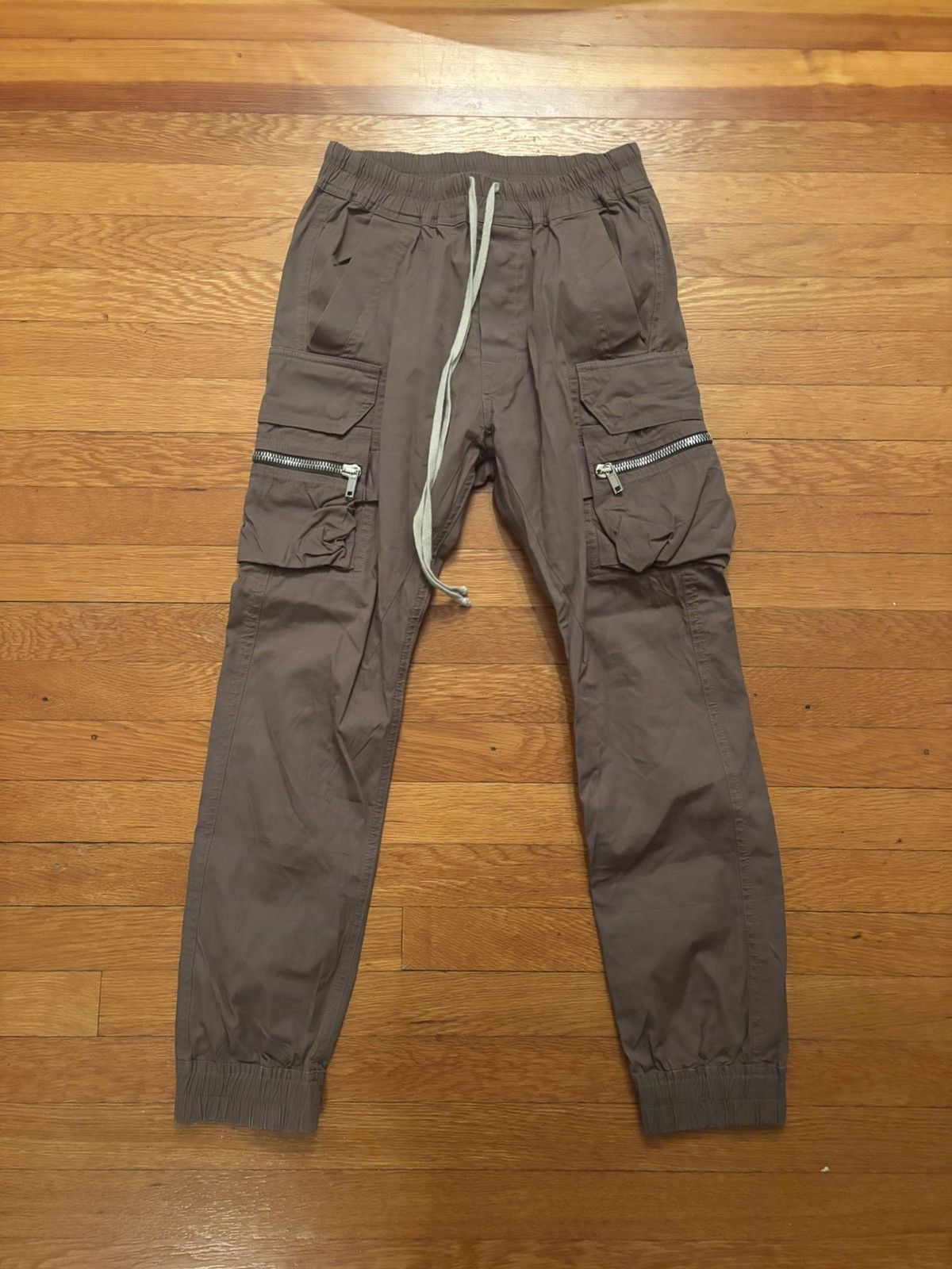 Rick Owens Brown Zip Cargo Pants Size US 29 - 1 Thumbnail