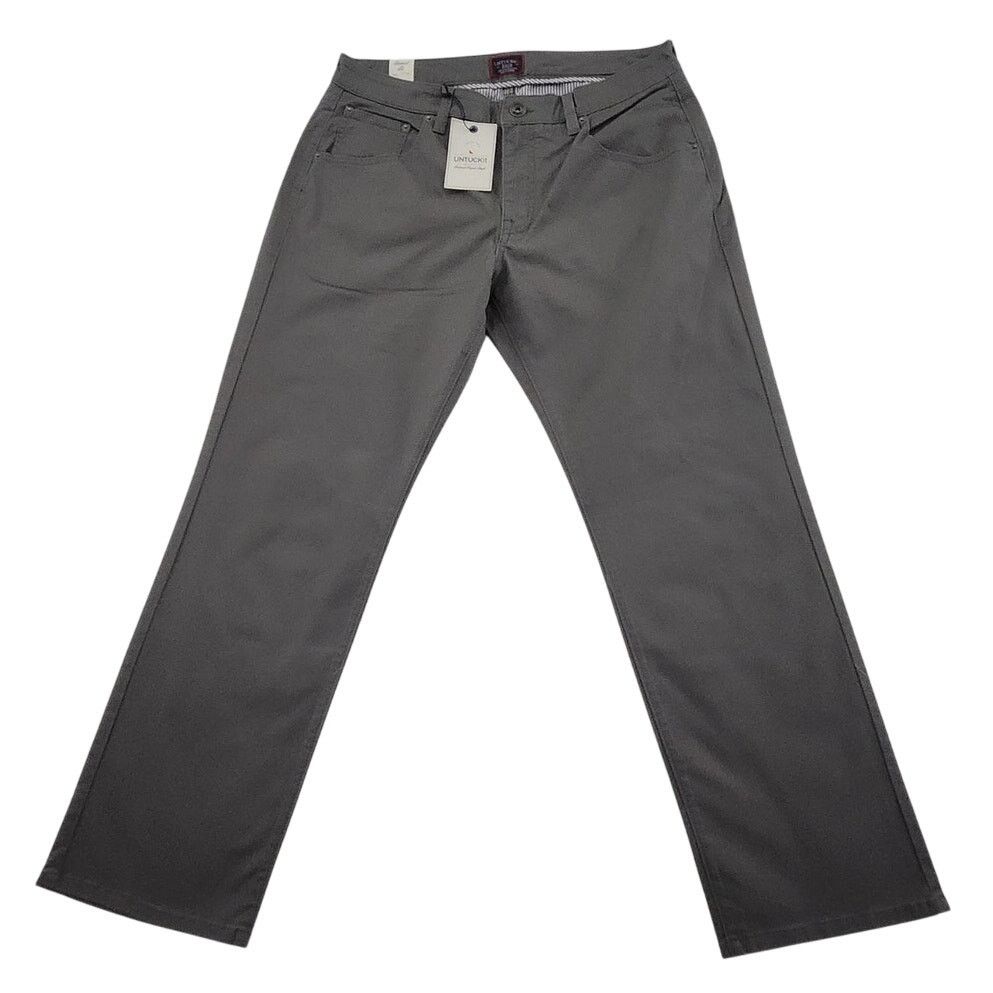 UNTUCKit Don Santiago Men Pants 34x30 Gray Casual Chinos