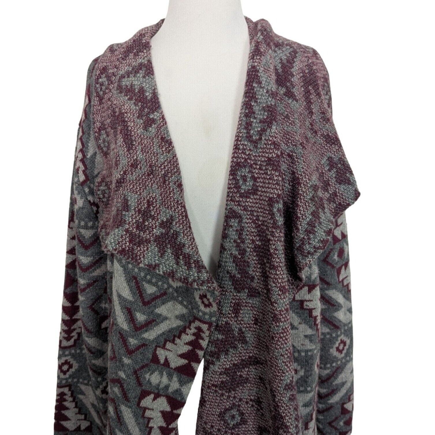 Designer Cabelas Tribal Cardigan Womens Size 2XL Gray Red Western Size XXL / US 16-18 / IT 52-54 - 2 Thumbnail