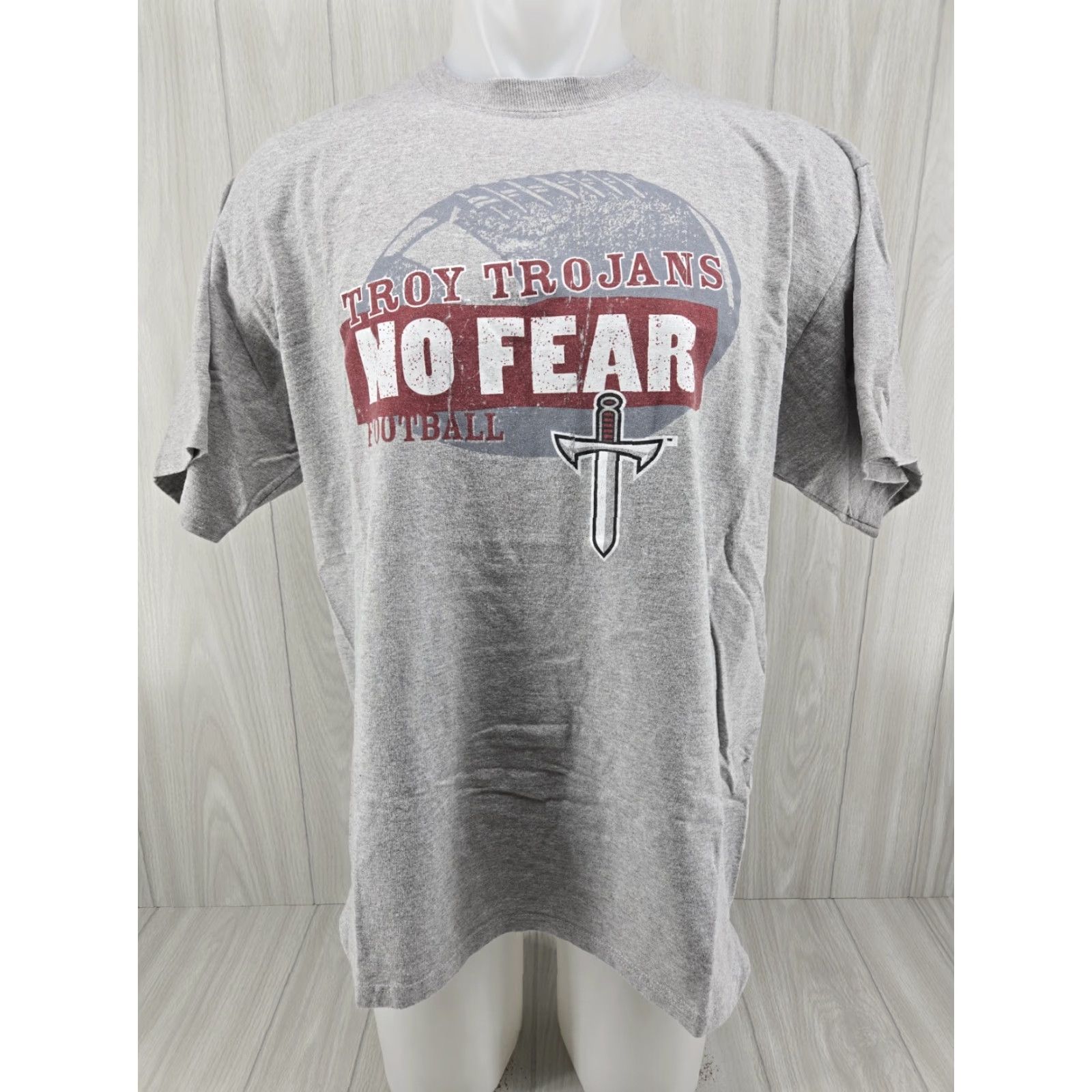 Champion VINTAGE Troy University Trojans No Fear Football Gray T-Shirt Adult XL Champion Size US XL / EU 56 / 4 - 2 Thumbnail