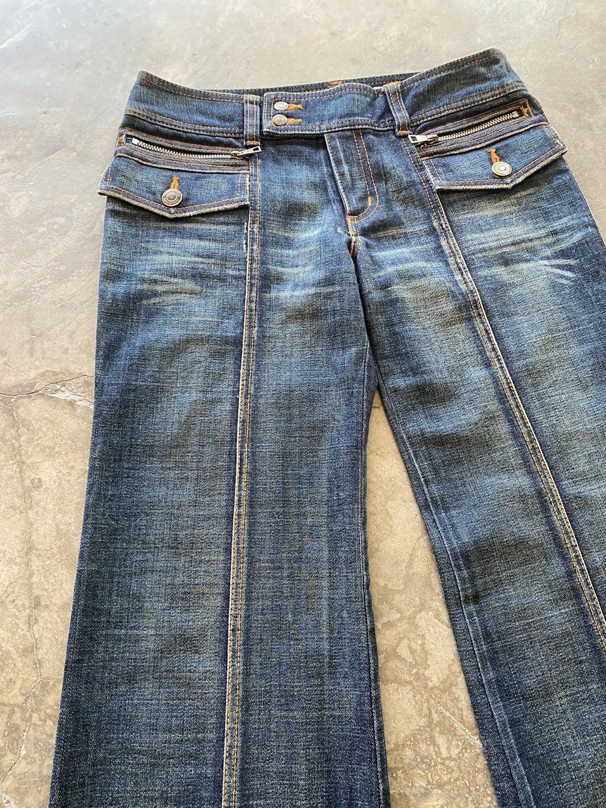 Hysteric Glamour × Japanese Brand Flare Jeans Kumikyoku Low Rise Wide Leg Baggy Size US 30 / EU 46 - 11 Thumbnail