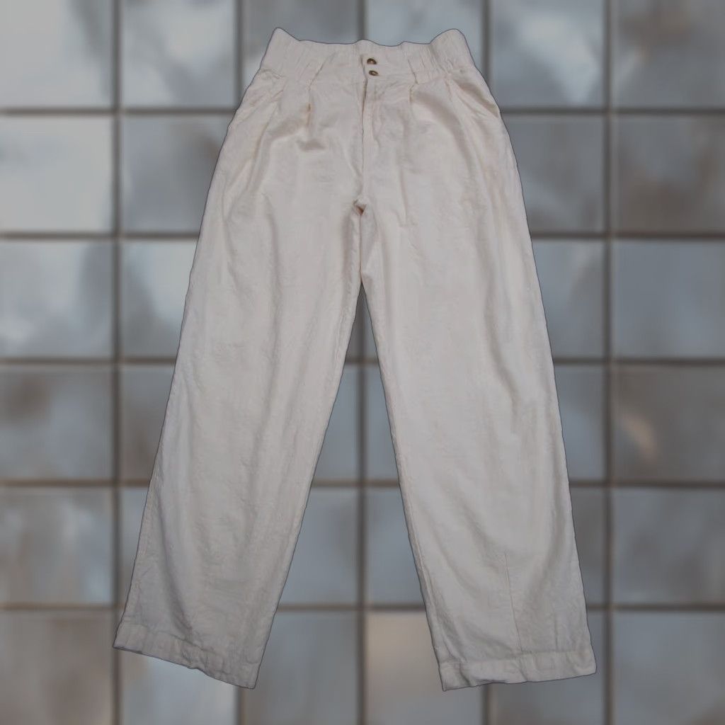 Urban Outfitters VINTAGE Urban Outfitters Pants Womens XS Ivory Cream Linen Coastal Beach Clean Resort Size 26" / US 2 / IT 38 - 1 Thumbnail