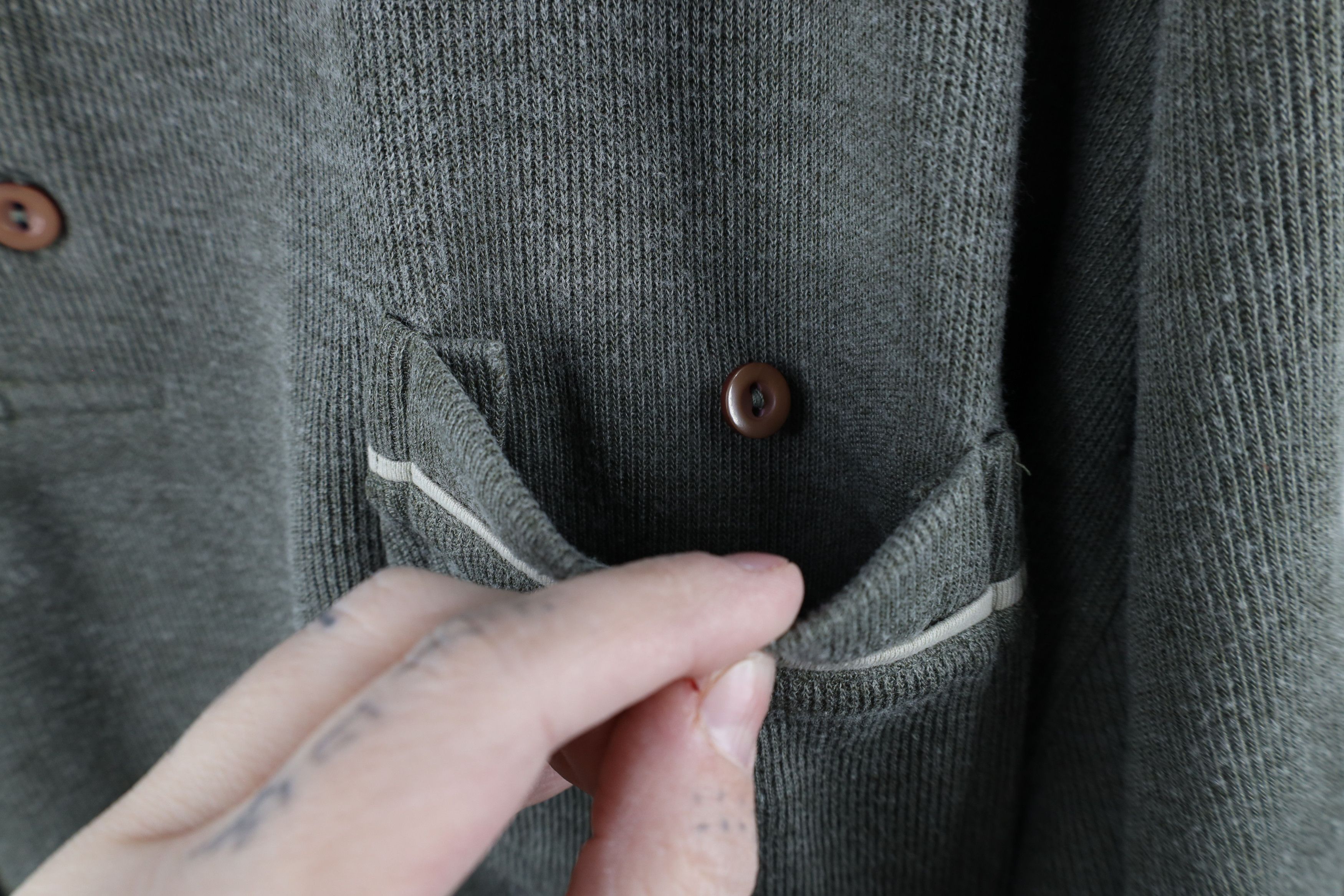 Vintage Vintage 90s Streetwear Ribbed Knit Pullover Polo Shirt Size US XXL / EU 58 / 5 - 4 Thumbnail
