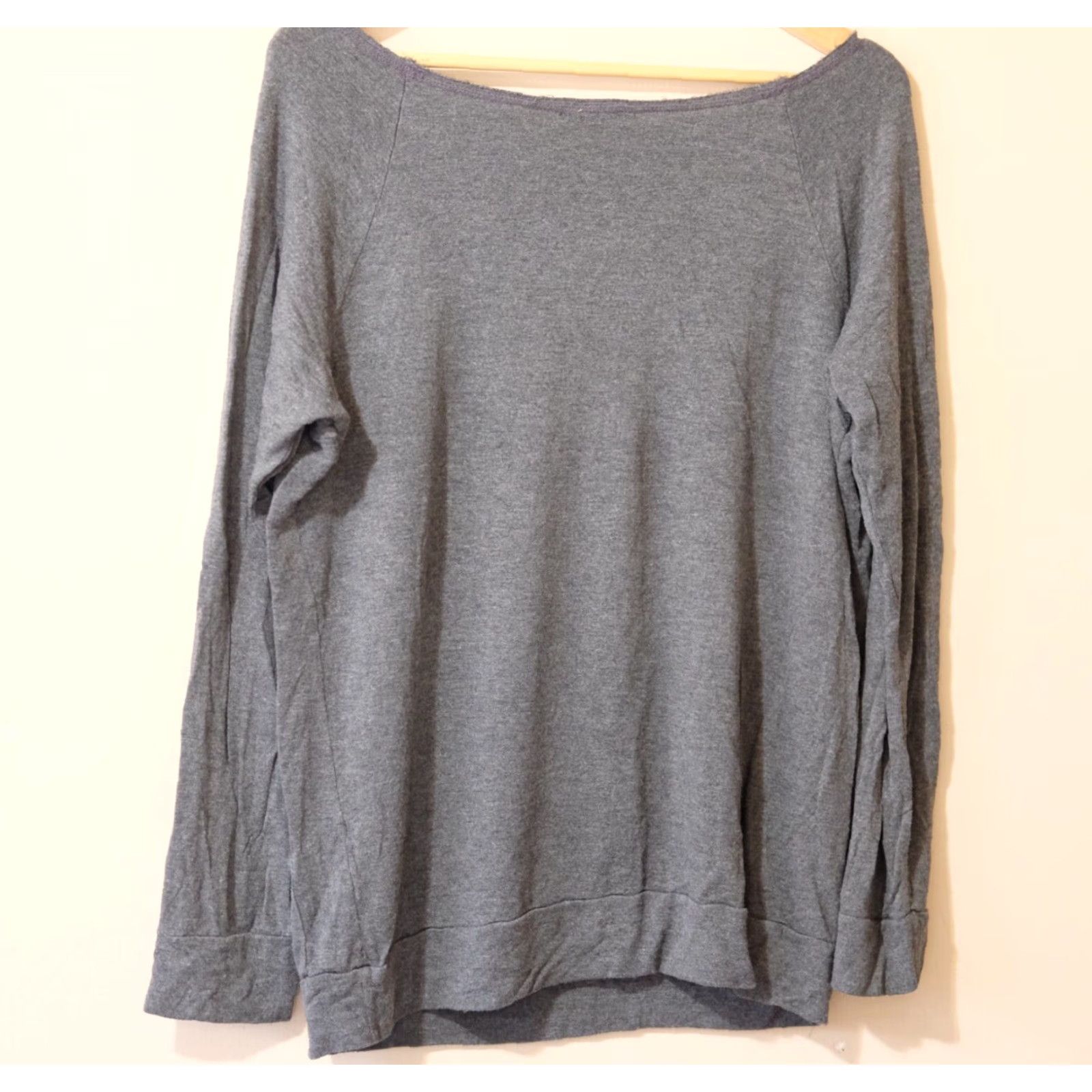 Vintage Zutter Women's L Gray Long Sleeve T-Shirt Deer Print w/Pockets Stretch #p51-81 Size L / US 10 / IT 46 - 5 Thumbnail