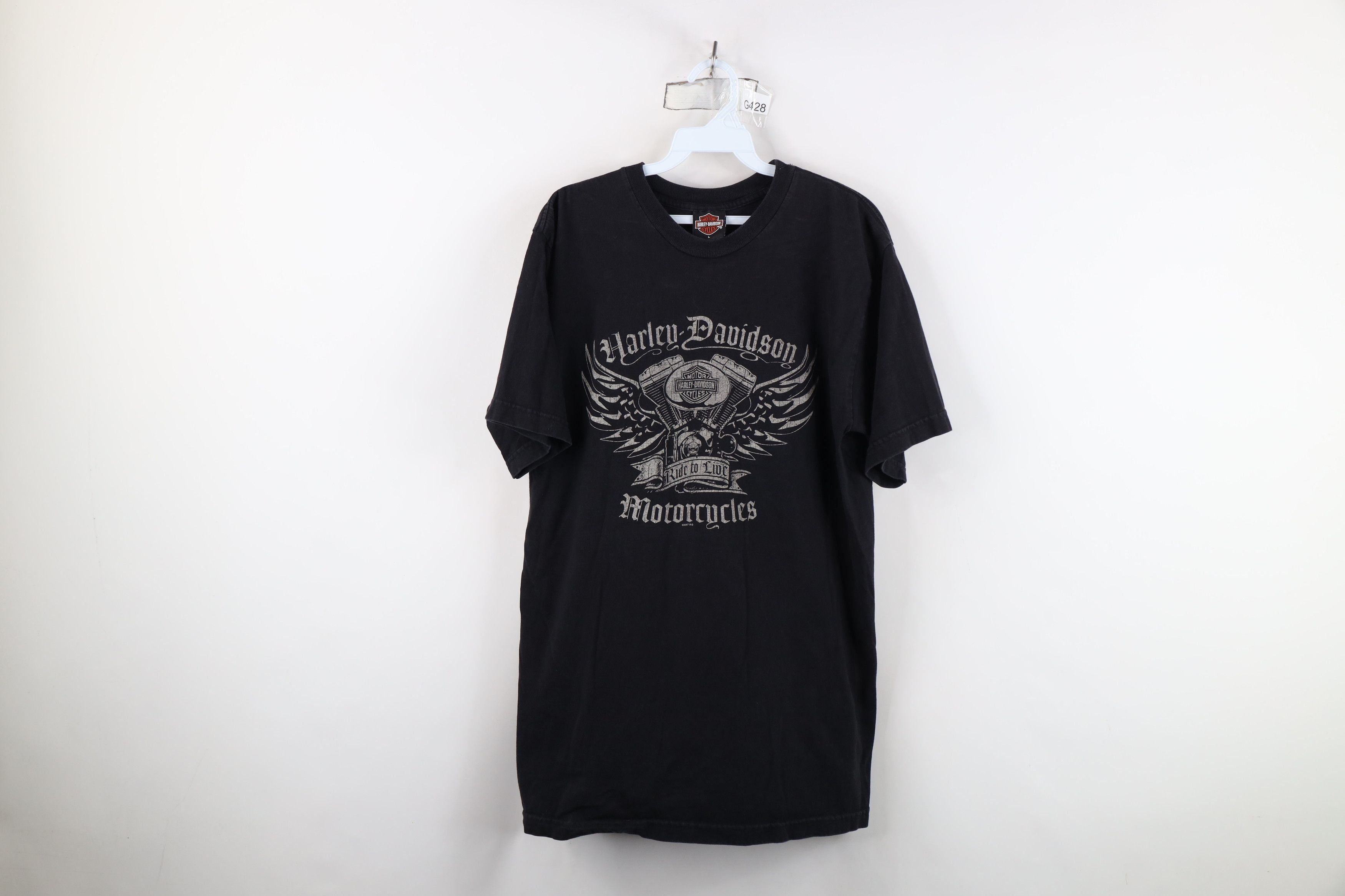 Harley Davidson Vintage Y2K Harley Davidson Spell Out Wings Engine T-Shirt Size US L / EU 52-54 / 3 - 1 Thumbnail