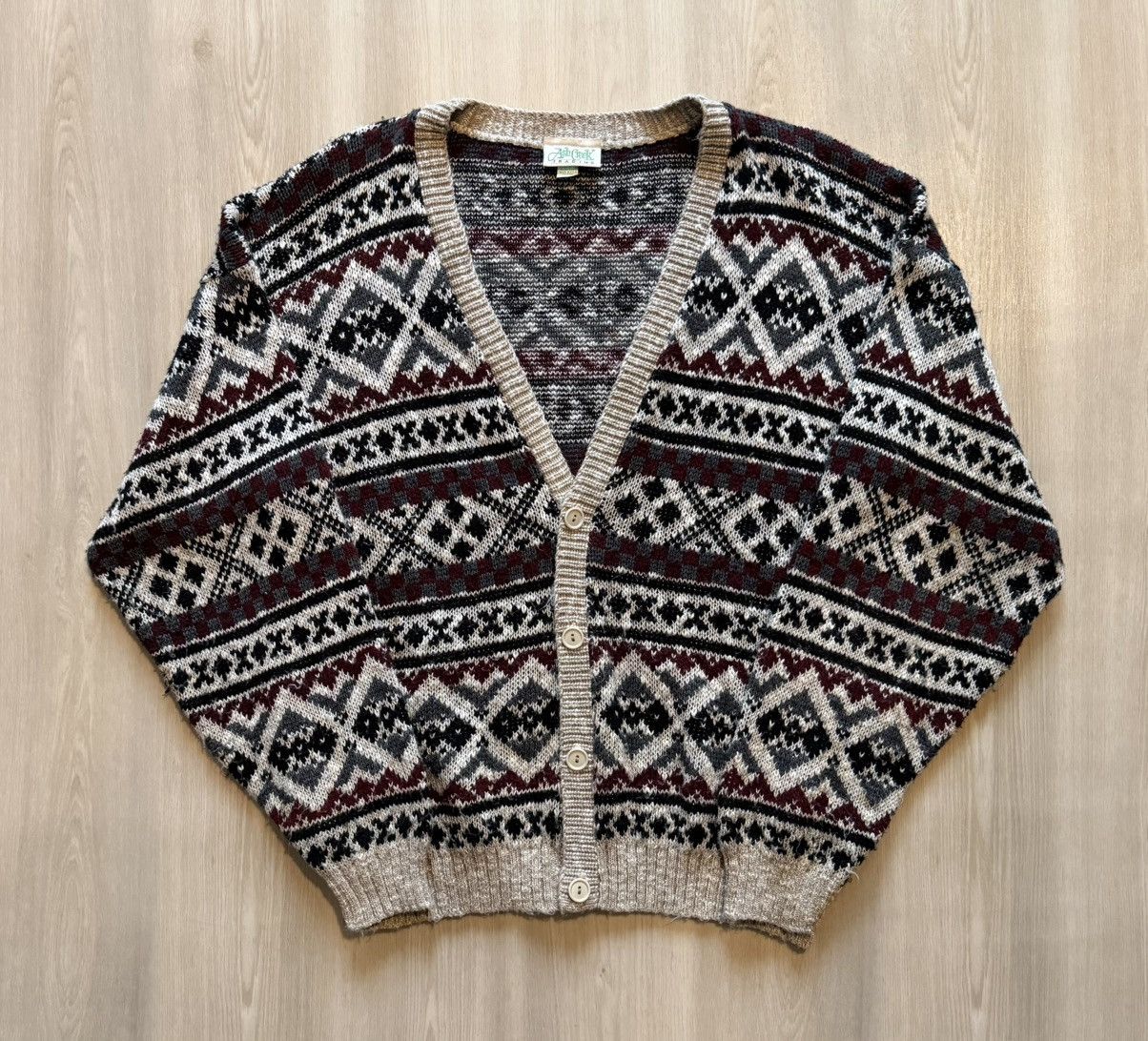 Vintage Vintage 90s Ash Creek Trading Knit Grandpa Cardigan USA Sz L Size US L / EU 52-54 / 3 - 1 Thumbnail