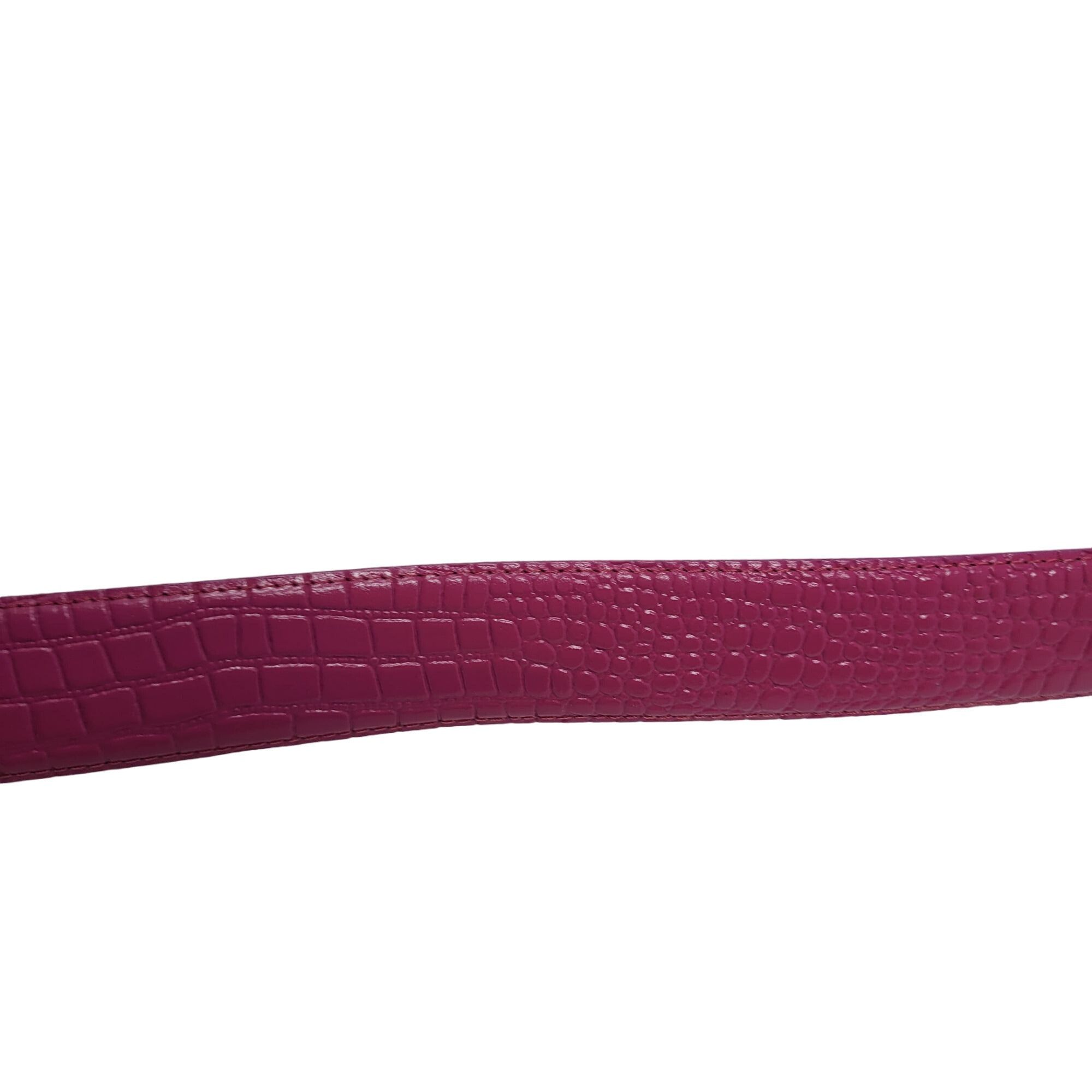 Vintage Vintage 80's Genuine Leather Belt L Fuchsia Hot Pink Croc Em Size ONE SIZE - 7 Thumbnail