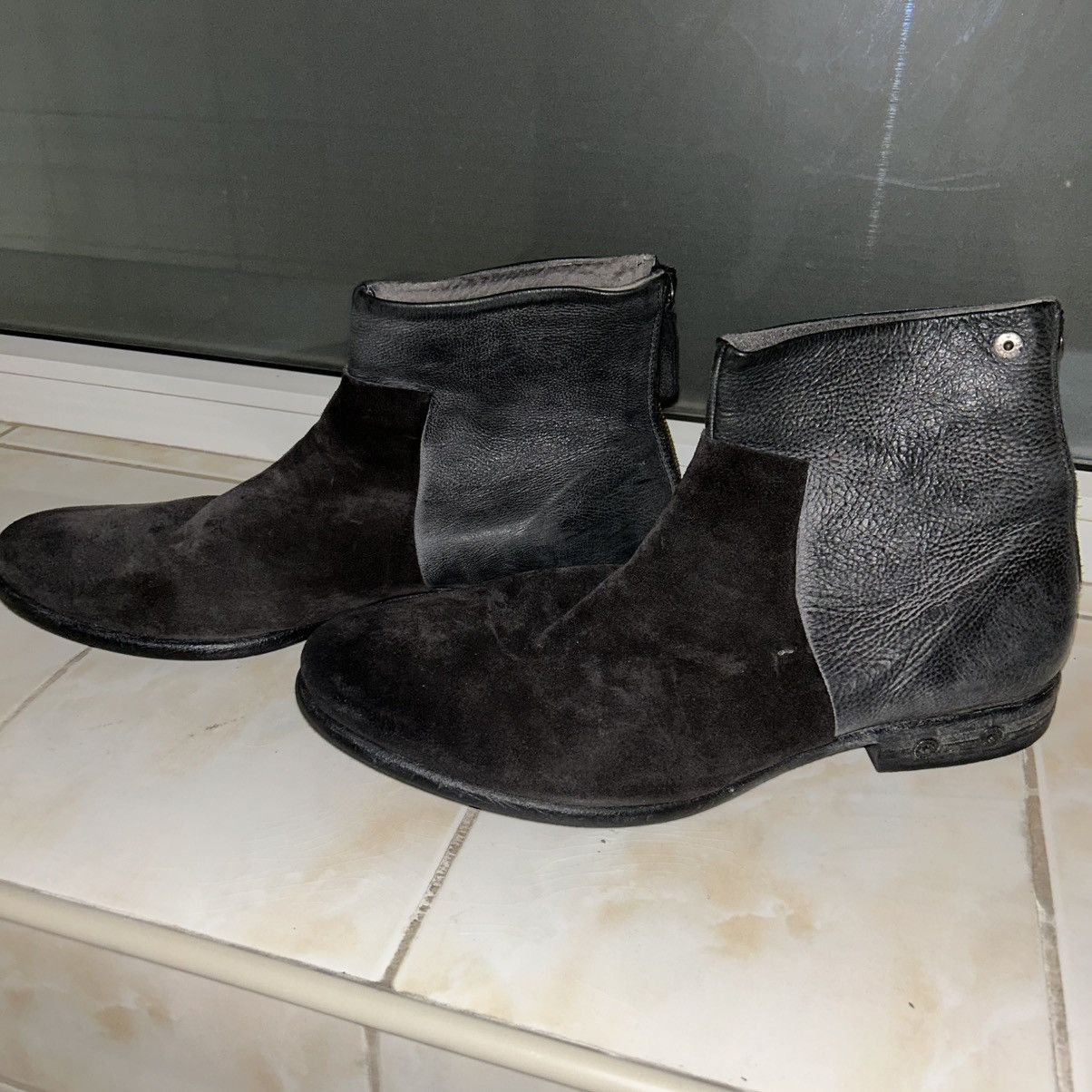 Diesel Archive Leather Chronar Chelsea Boot Back Zip Suede