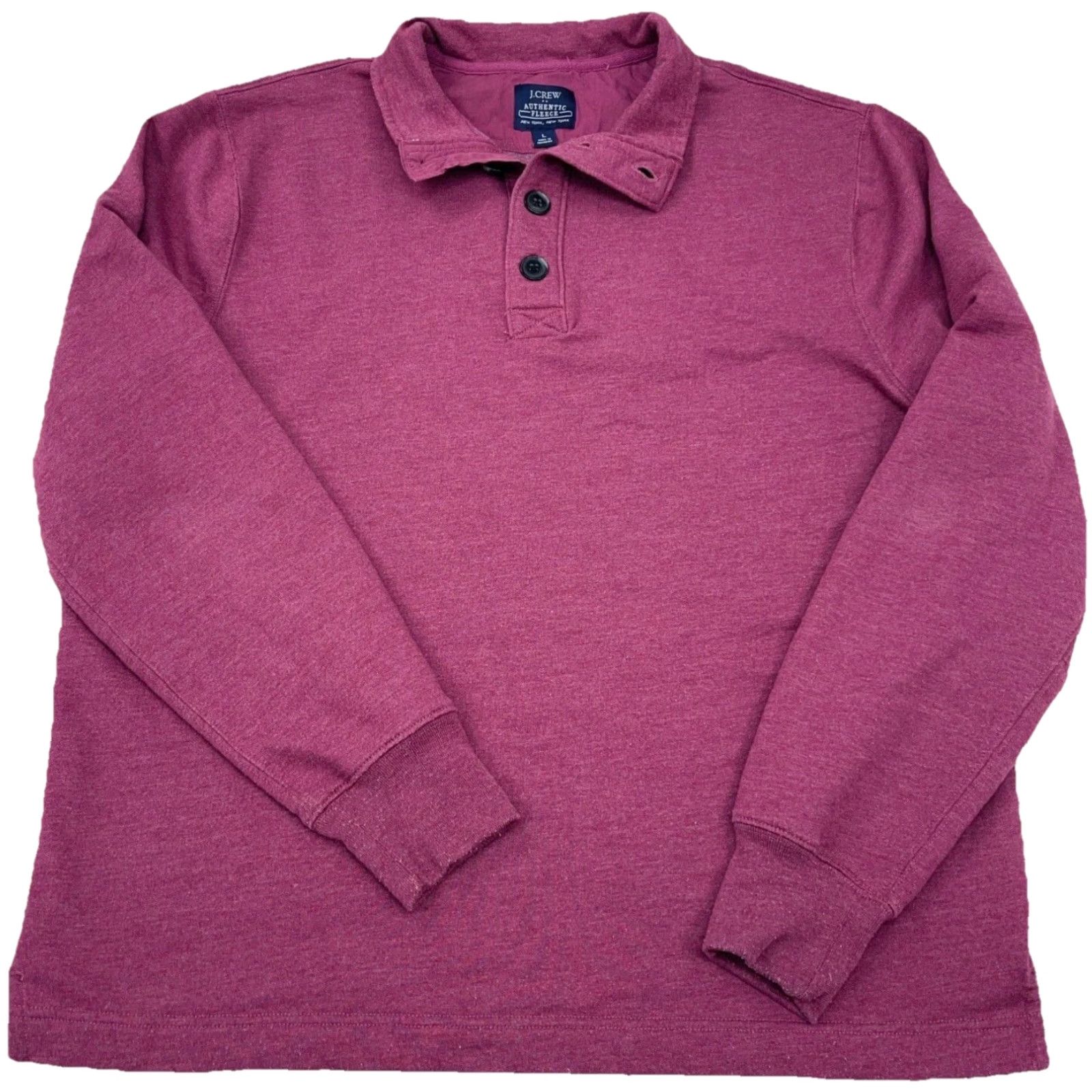 J.Crew J.CREW Sweater Men Large Pink Pullover Fleece Henley Mock Neck Preppy Sweatshirt Knit Style Solid Casualwear Shirt? Size US L / EU 52-54 / 3 - 2 Thumbnail