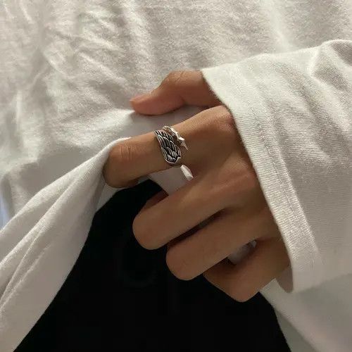 Jewelry Dark Jewelry Rings Open Size Chrome Ring (Size 7-13) Size ONE SIZE - 3 Thumbnail