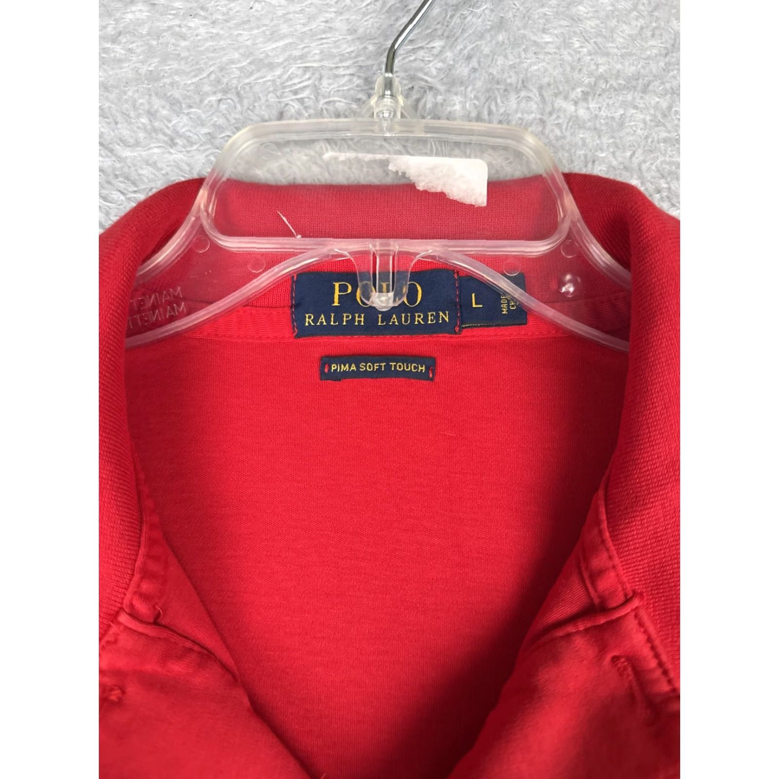 Polo Ralph Lauren Polo Ralph Lauren Polo Shirt Mens Large Red Pima Soft Touch Cotton Logo Casual Size US L / EU 52-54 / 3 - 7 Thumbnail