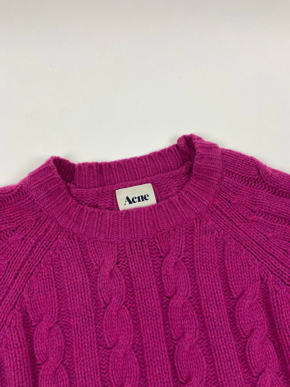 Acne Studios Acne Cable Knit Sweater Pink Lambswool Chunky CrewneckJumper Size XL / US 12-14 / IT 48-50 - 2 Thumbnail