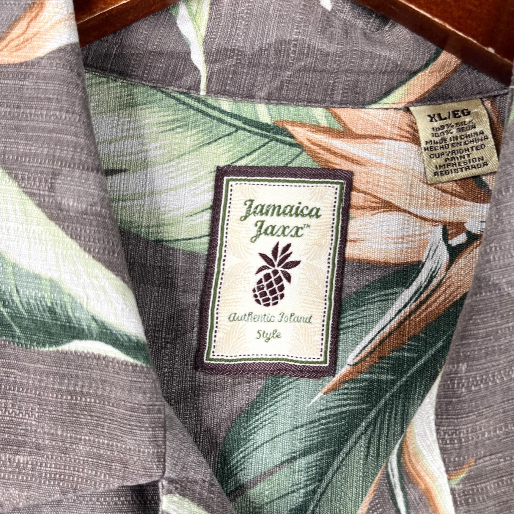 Vintage Jamaica Jaxx Silk Tropical Print Shirt XL Floral Short Sleeve Button-Up Mens Size US XL / EU 56 / 4 - 5 Thumbnail