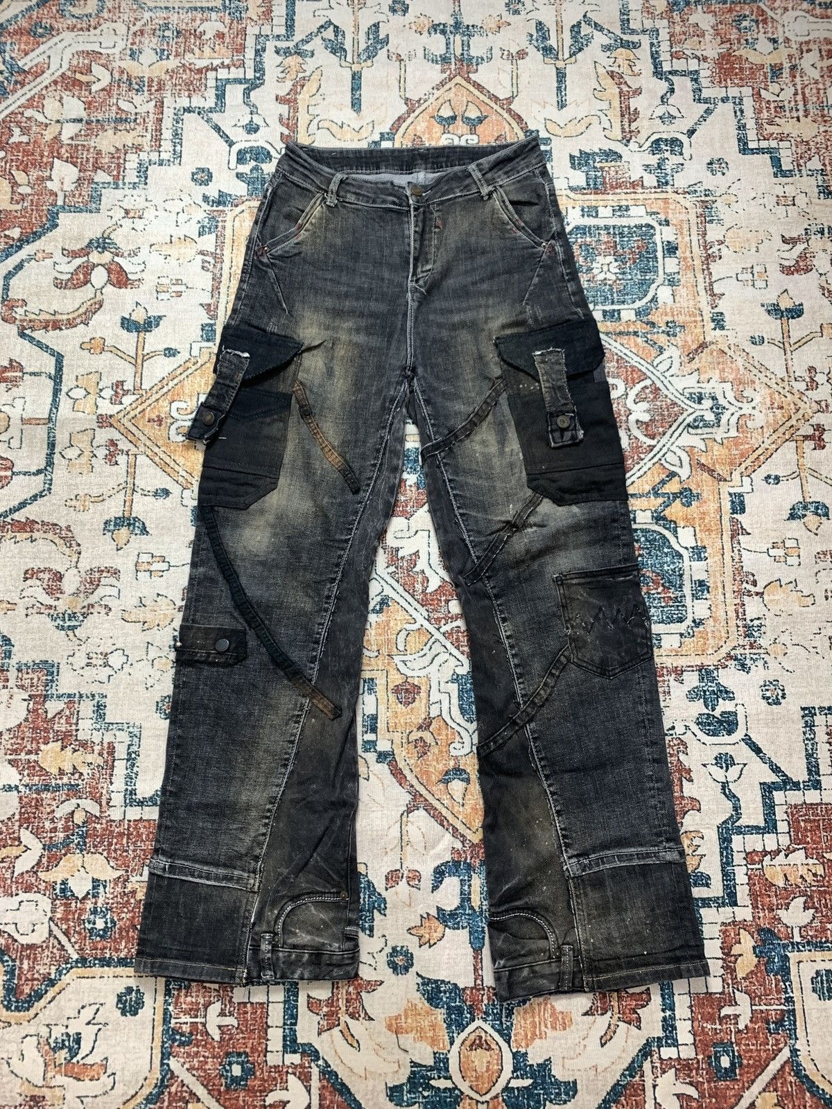 Other Spider Cargo Black Vertigo Trouser Flared Pants Rework Size US 30 / EU 46 - 2 Thumbnail