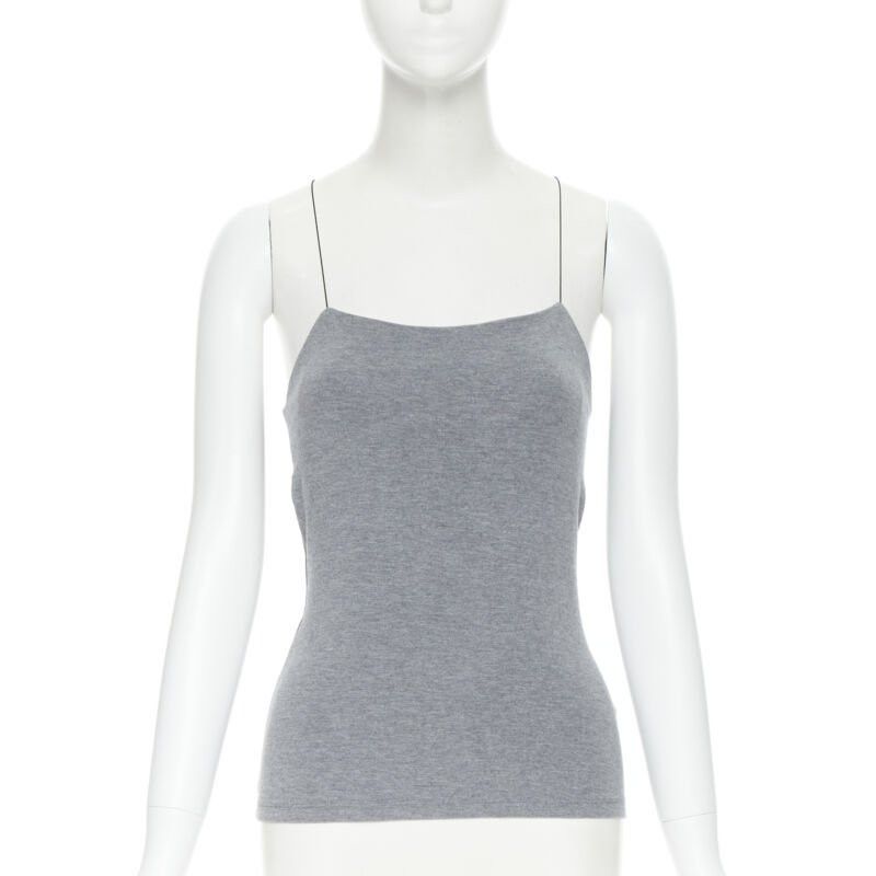 T by Alexander Wang T BY ALEXANDER WANG grey cotton jersey wire spaghetti strap cami tank top XS Size XS / US 0-2 / IT 36-38 - 1 Thumbnail