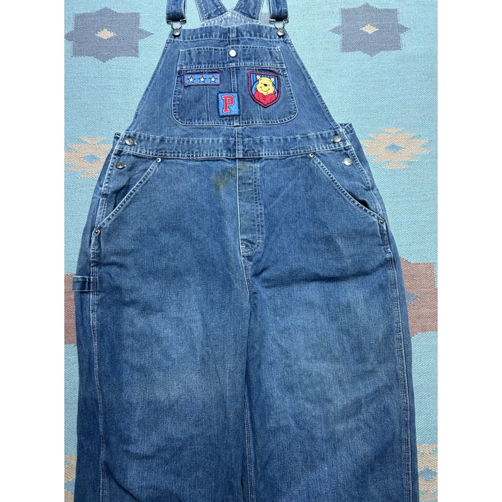Disney VINTAGE Winnie the Pooh denim overalls embroidered Disney cartoon women 36/37 Denim Overalls Winnie the Pooh Embroidered Disney Women 36/37 Size 25" / US 0 / IT 36 - 3 Thumbnail