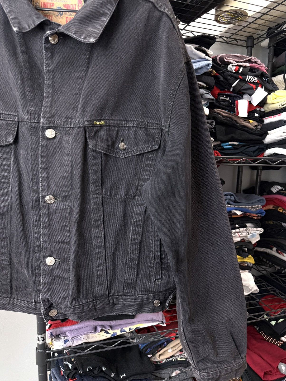 Diesel 💥Rare! Vintage Diesel Denim Jacket Archive Leather Patch Size US XXL / EU 58 / 5 - 7 Thumbnail