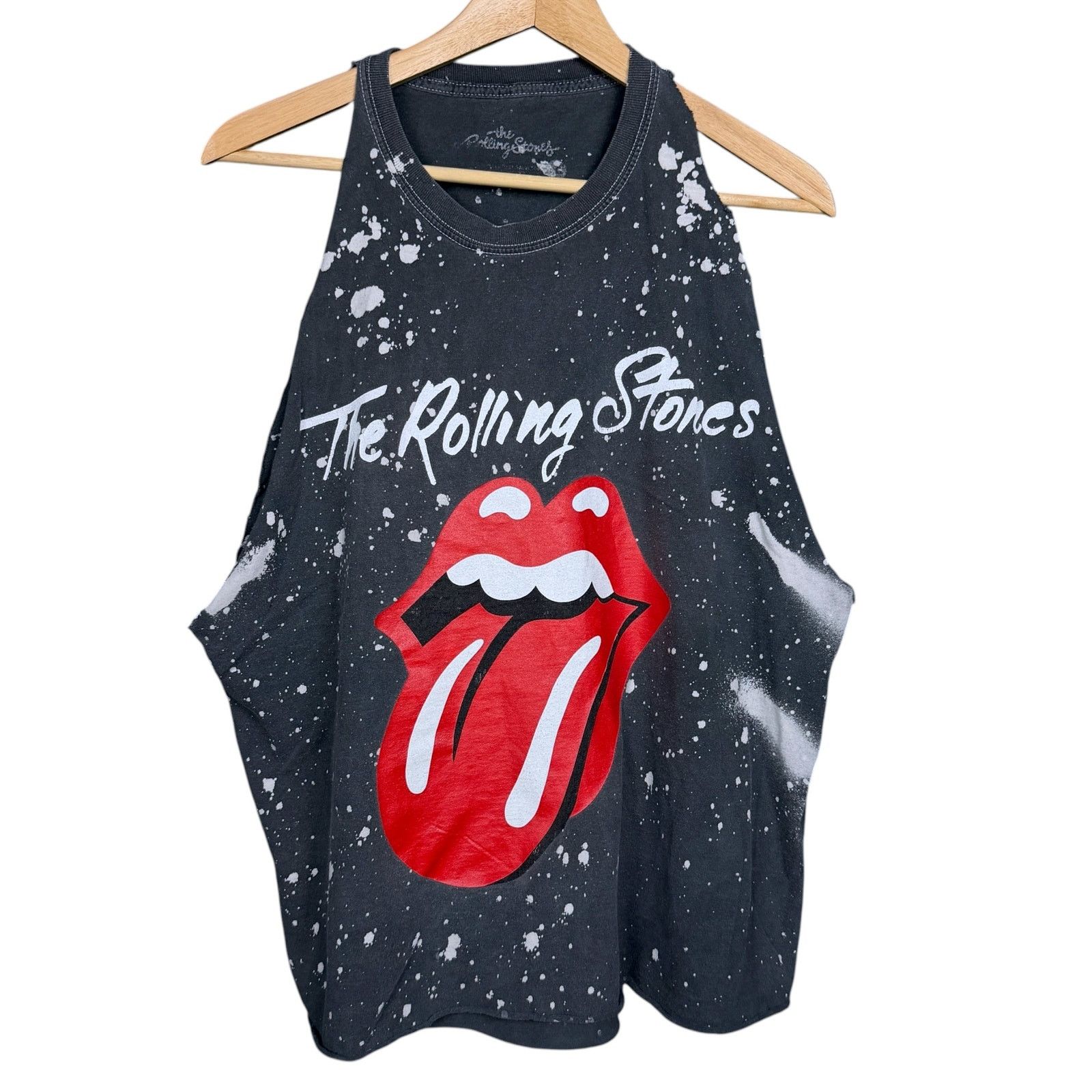 Other The Rolling Stones Large Classic Tongue Logo Acid Wash Tank Size US L / EU 52-54 / 3 - 6 Thumbnail