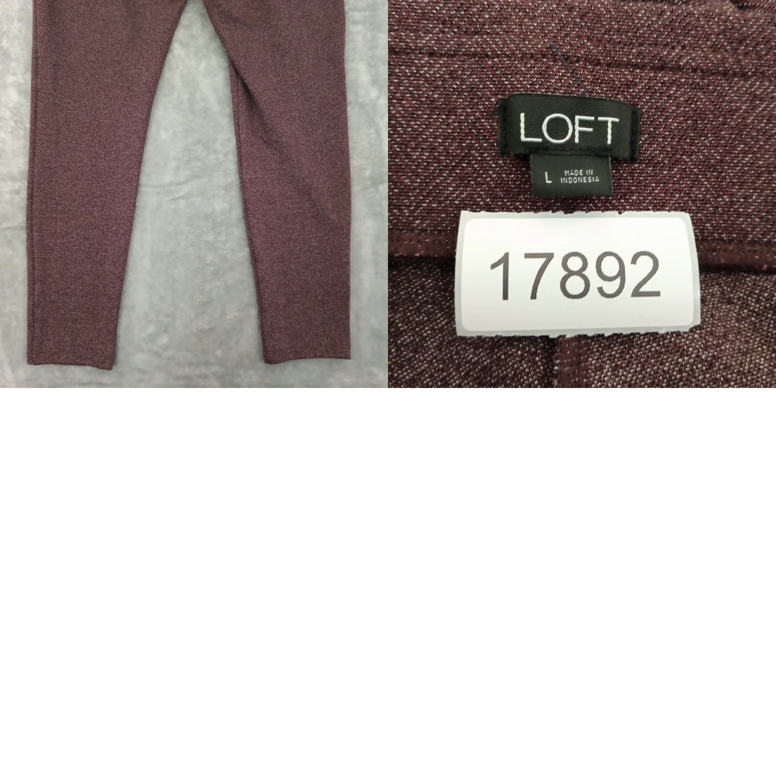 Ann Taylor Ann Taylor Loft Purple Skinny Ankle Pants Womens Large High Rise Pull On 33x27 Regular Deadstock? No — Vintage: No Size 36" / US 14 / IT 50 - 8 Thumbnail