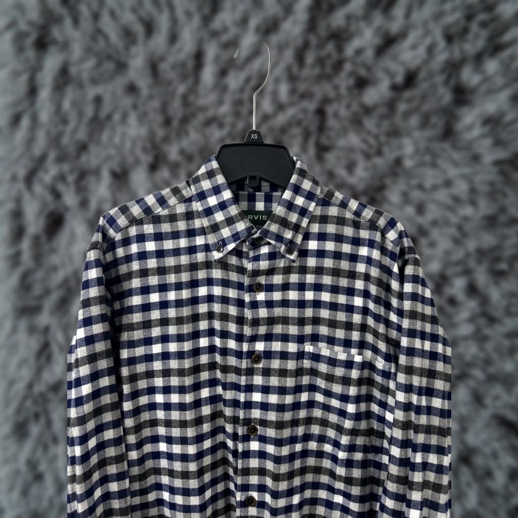 Orvis Orvis Button-Down Shirt Mens M Blue Plaid Flannel Long Sleeve Button-Up Casual Workwear Travel Outdoors Size US M / EU 48-50 / 2 - 1 Thumbnail