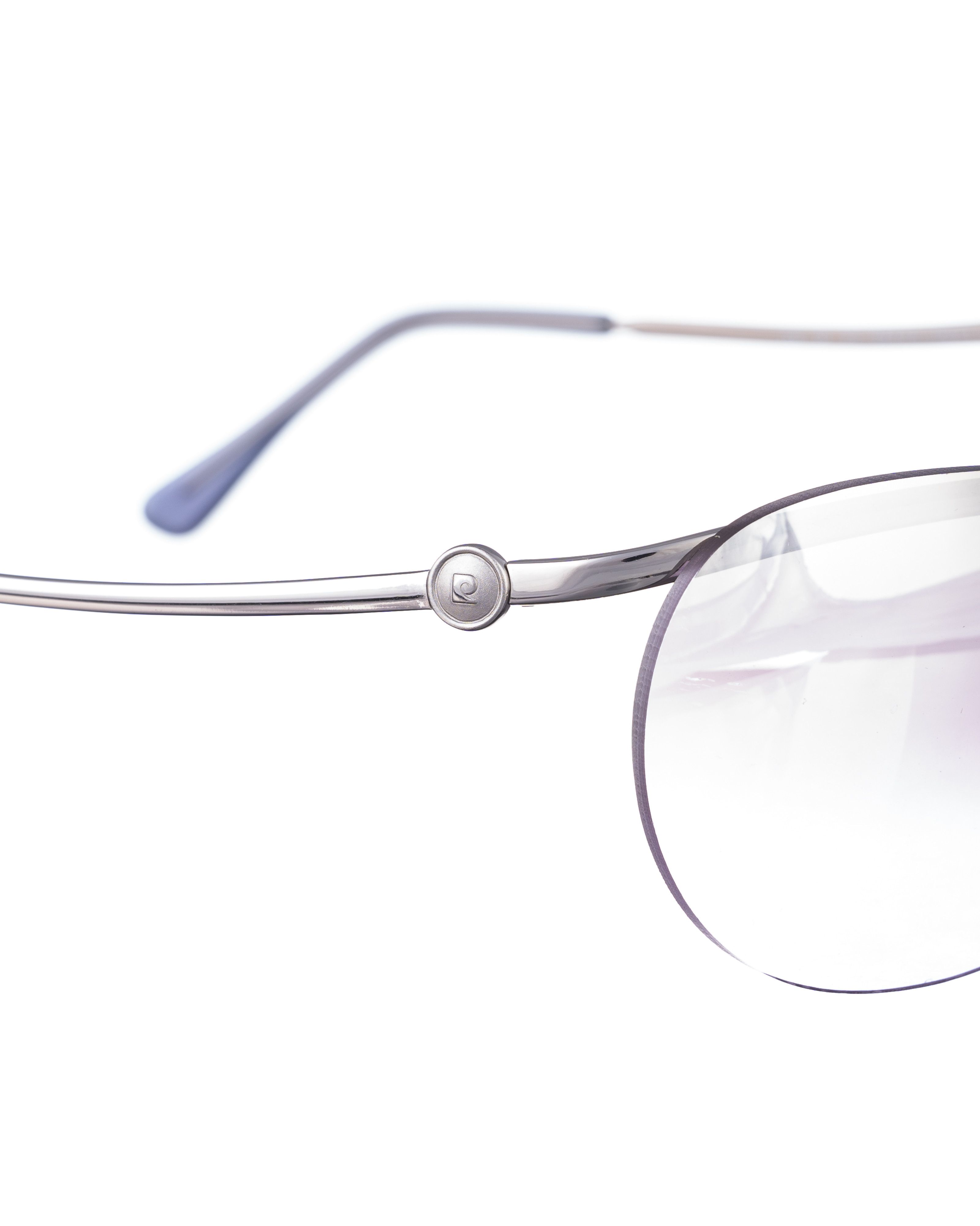Pierre Cardin Pierre Cardin 00s Violet Silver Rimless Sunglasses Size ONE SIZE - 3 Thumbnail