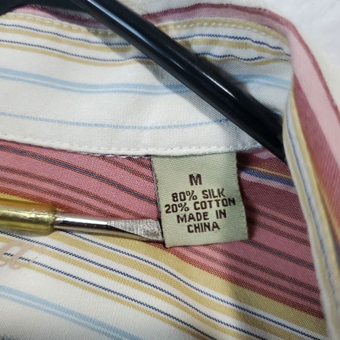 Tommy Bahama Tommy Bahama Silk Blend Casual Shirt Striped Button Front Beach Multicolor Men M Size US M / EU 48-50 / 2 - 6 Thumbnail