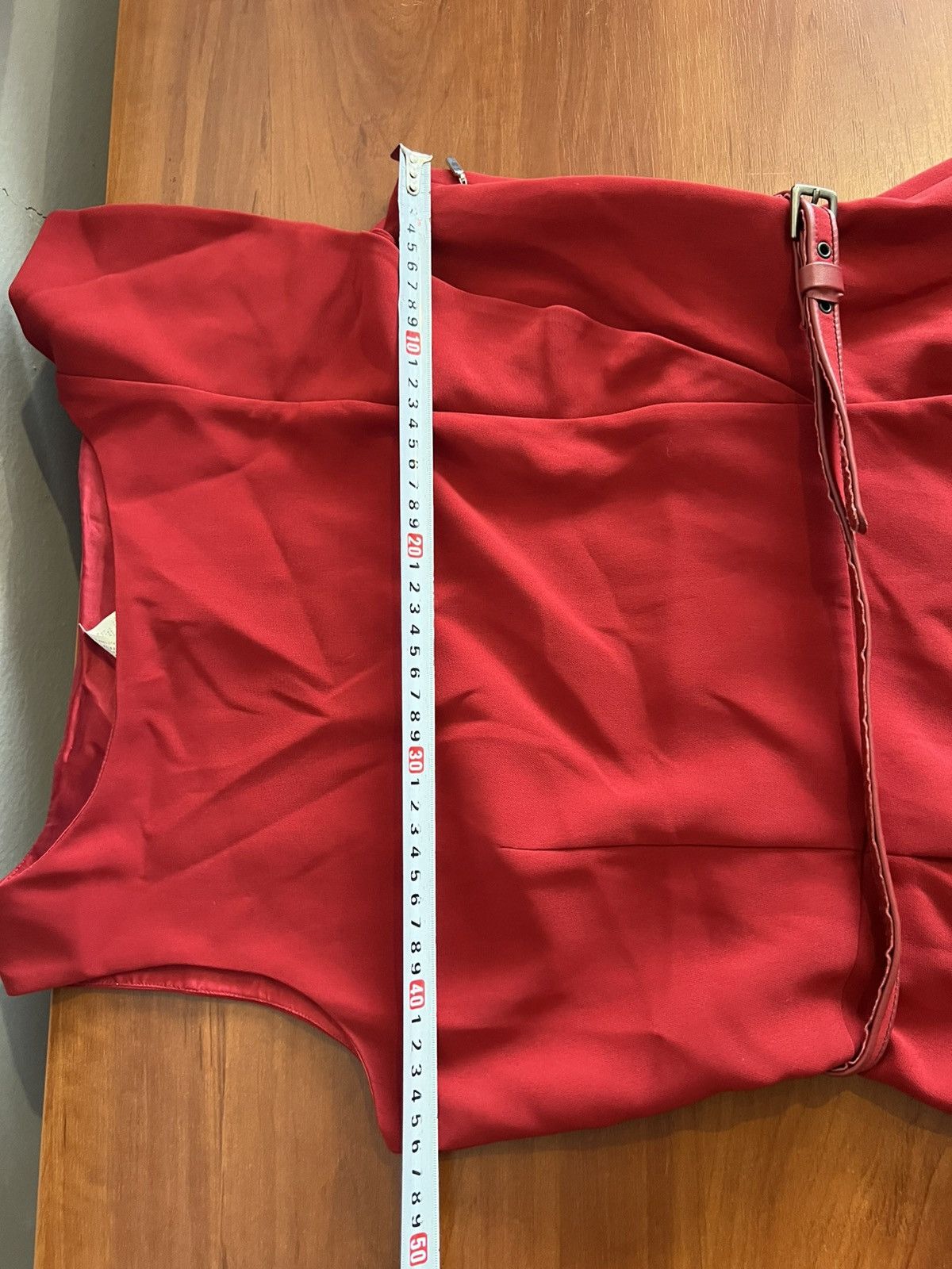 Max Mara MAX MARA ITALIAN MADE RED TRIACETATE SLEEVELESS SOLID DRESS Size XL / US 12-14 / IT 48-50 - 18 Thumbnail