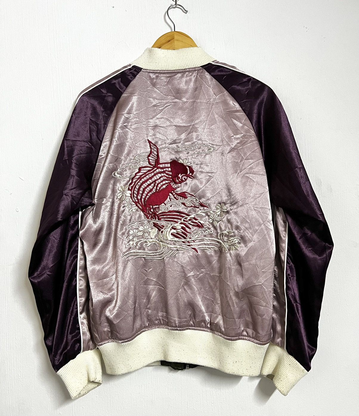 Japanese Brand × Takeo Kikuchi × Vintage 🔥HOT DROPS🔥 Koi sateen reversible souvenir jacket Size US L / EU 52-54 / 3 - 10 Thumbnail