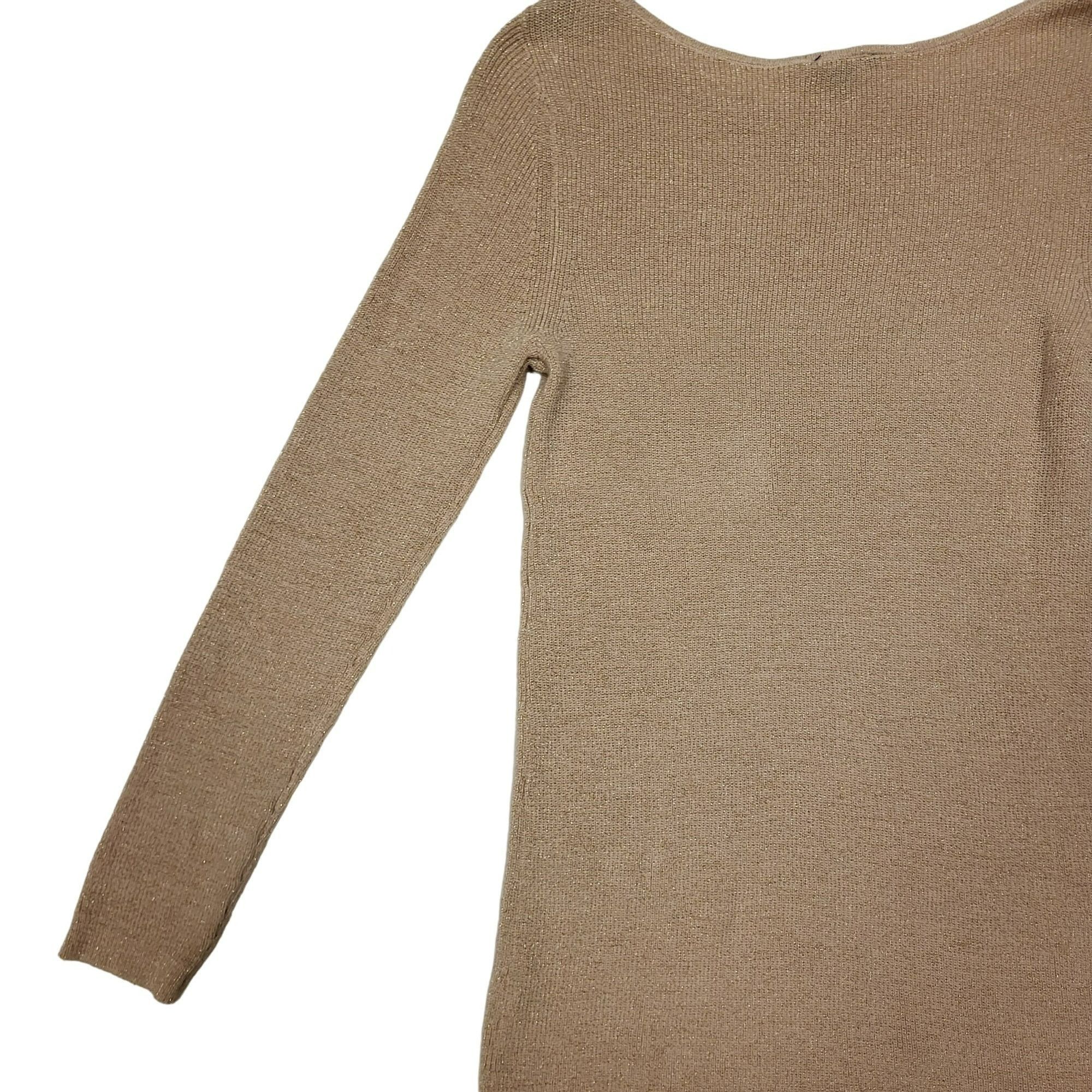 Ann Taylor Ann Taylor Factory Sparkle Sweater Dress Beige Gold Sparkle Size M / US 6-8 / IT 42-44 - 10 Thumbnail