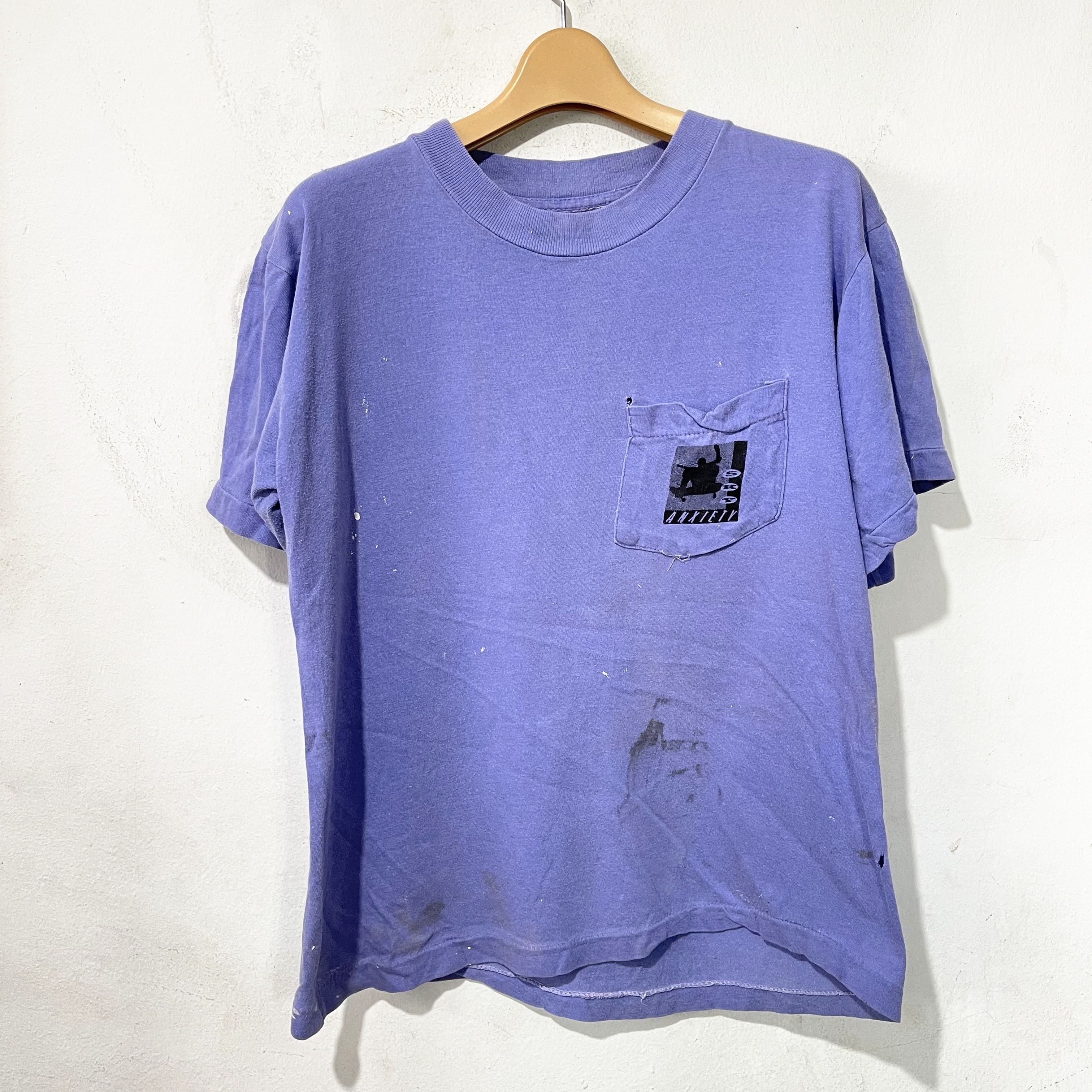 Vintage Vintage 90s Sky Anxiety Pocket Tee Size US XXS / EU 40 - 4 Thumbnail