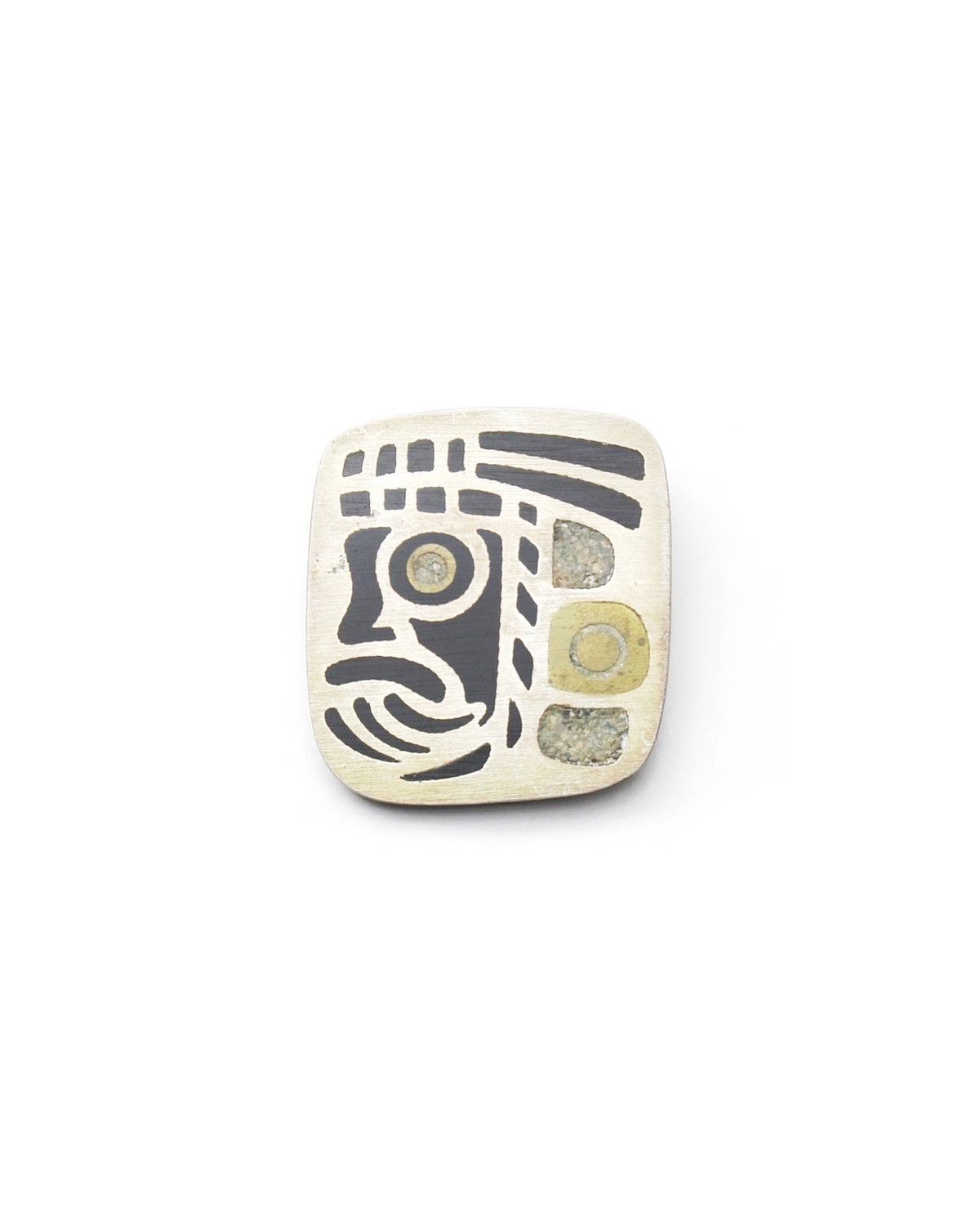 Vintage 1970S MEXICAN TAXCO STERLING SILVER 925 AZTEC MASK BROOCH Size ONE SIZE - 1 Thumbnail