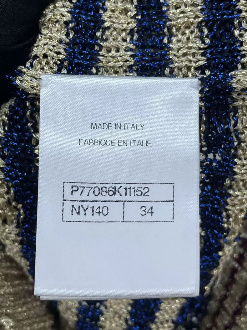 Chanel Chanel 24S gold thread knitted striped vest Size XXS / US 00 / IT 34 - 6 Thumbnail