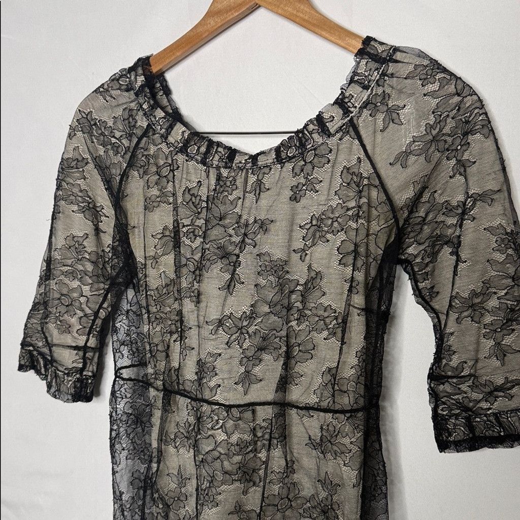 Marc Jacobs Marc Jacobs black floral lace overlay fitted midi dress sz 2 Size XS / US 0-2 / IT 36-38 - 3 Thumbnail