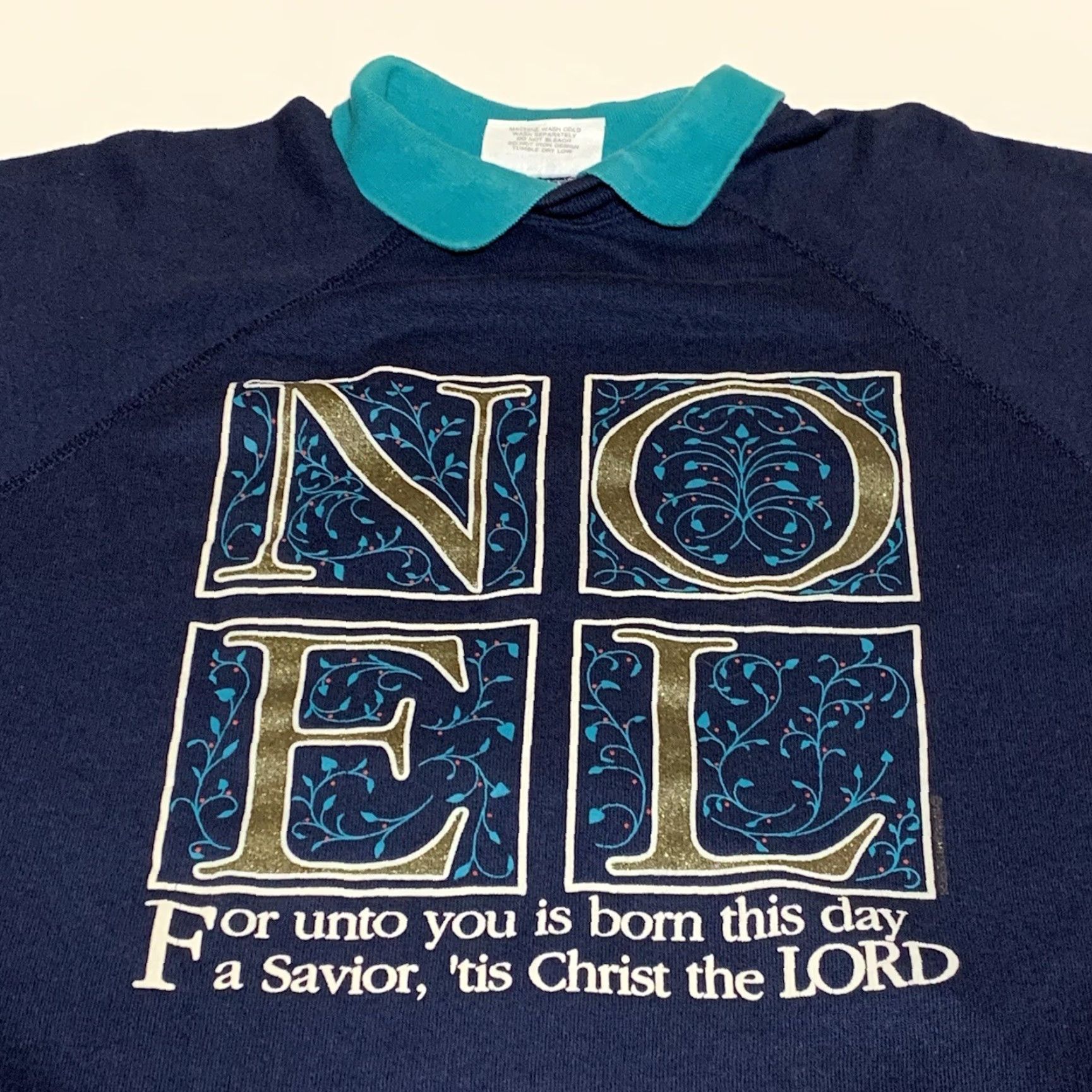 Vintage VINTAGE 90s Noel Christmas Mom Crewneck Sweatshirt With Collar Made In USA Size L Blue Mens? Size L / US 10 / IT 46 - 2 Thumbnail