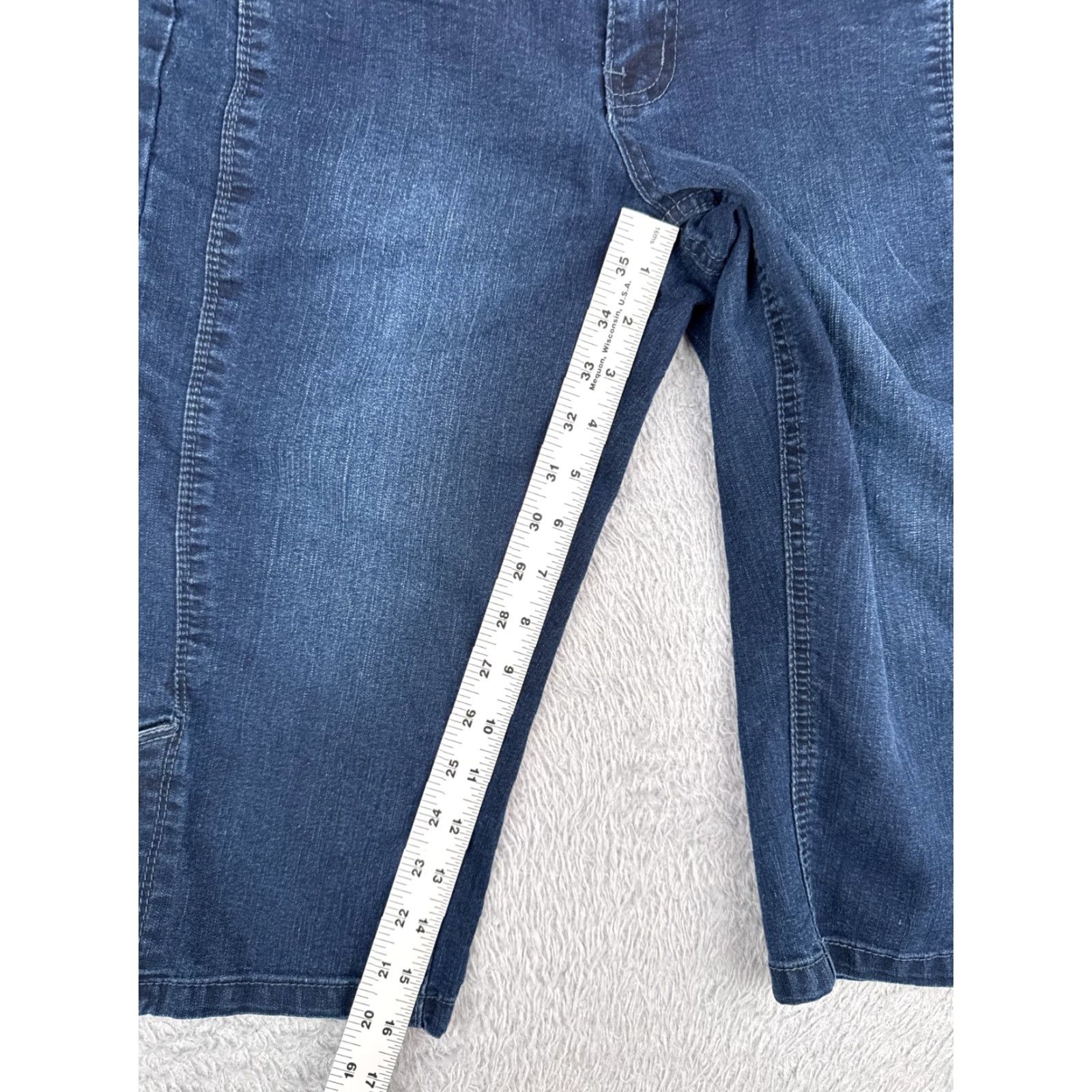 Vintage One5One Jeans Women 4 Blue Denim Capri Dark Wash Low Rise 28x16 Cotton Blend Size 27" / US 4 / IT 40 - 7 Thumbnail