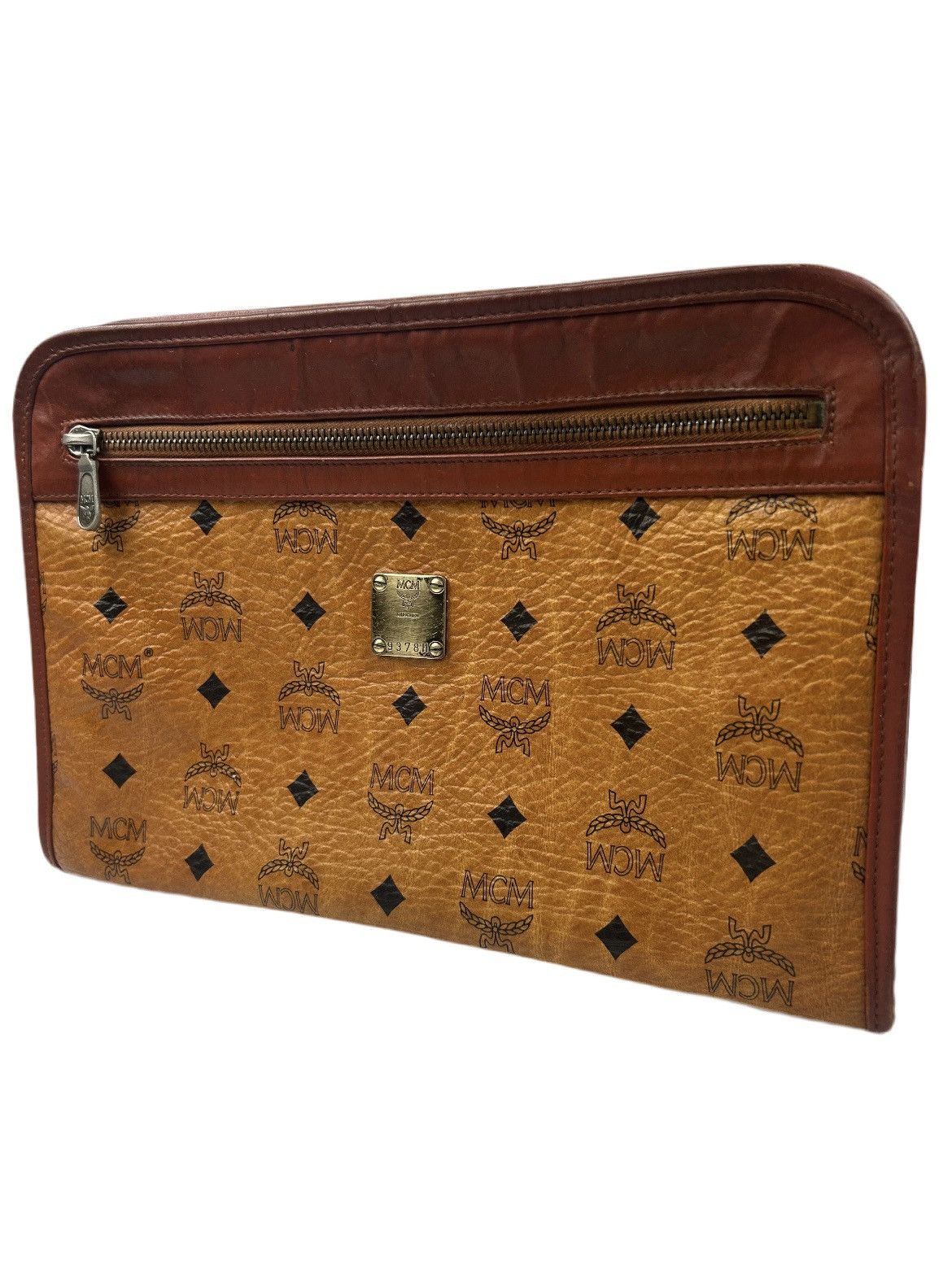 MCM MCM Cognac Leather Clutch Bag Size ONE SIZE - 1 Thumbnail