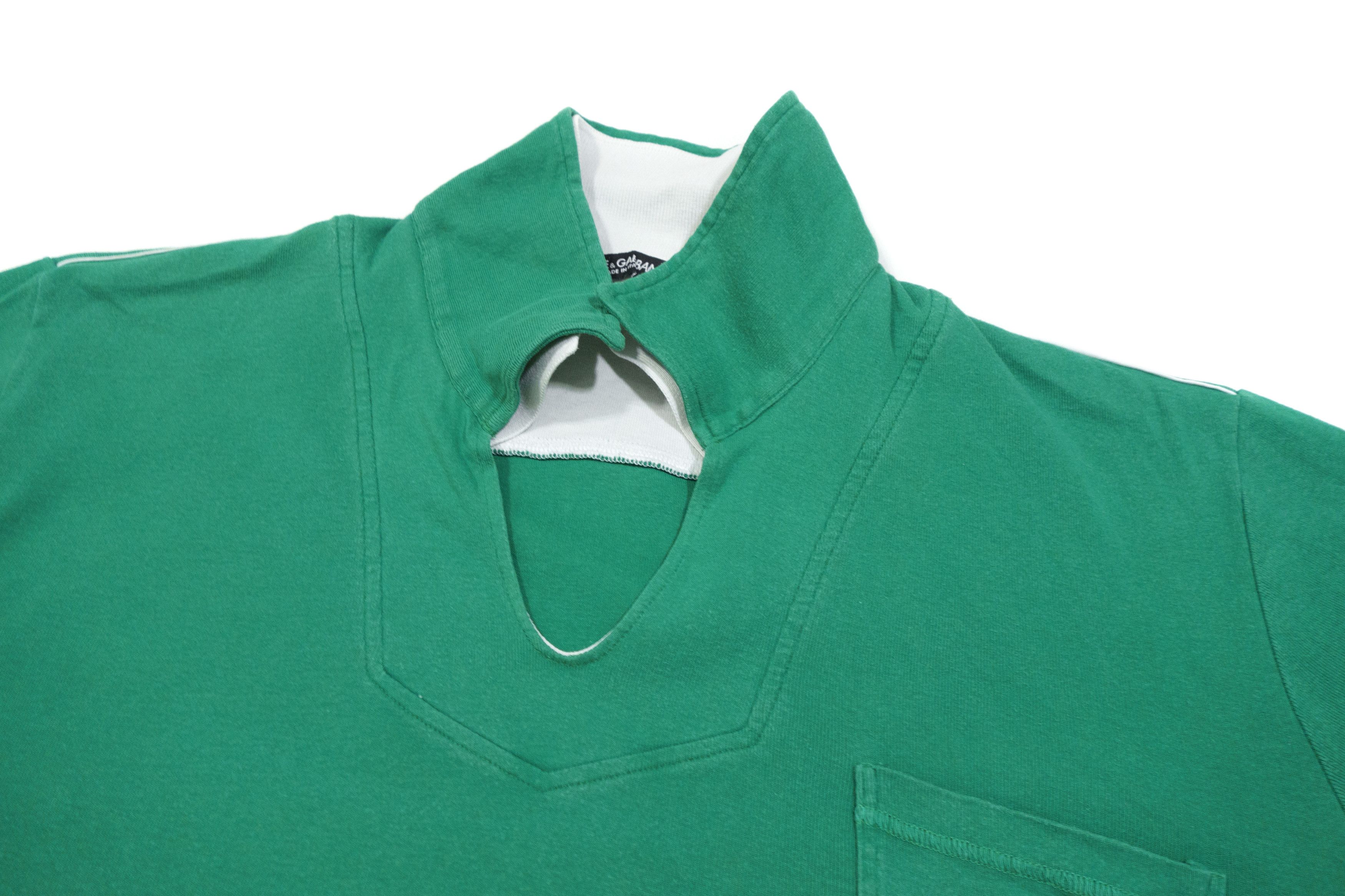Dolce & Gabbana Logo Patch Pocket Double Collar V-notch Neckline Polo Retro Size US XXL / EU 58 / 5 - 3 Thumbnail